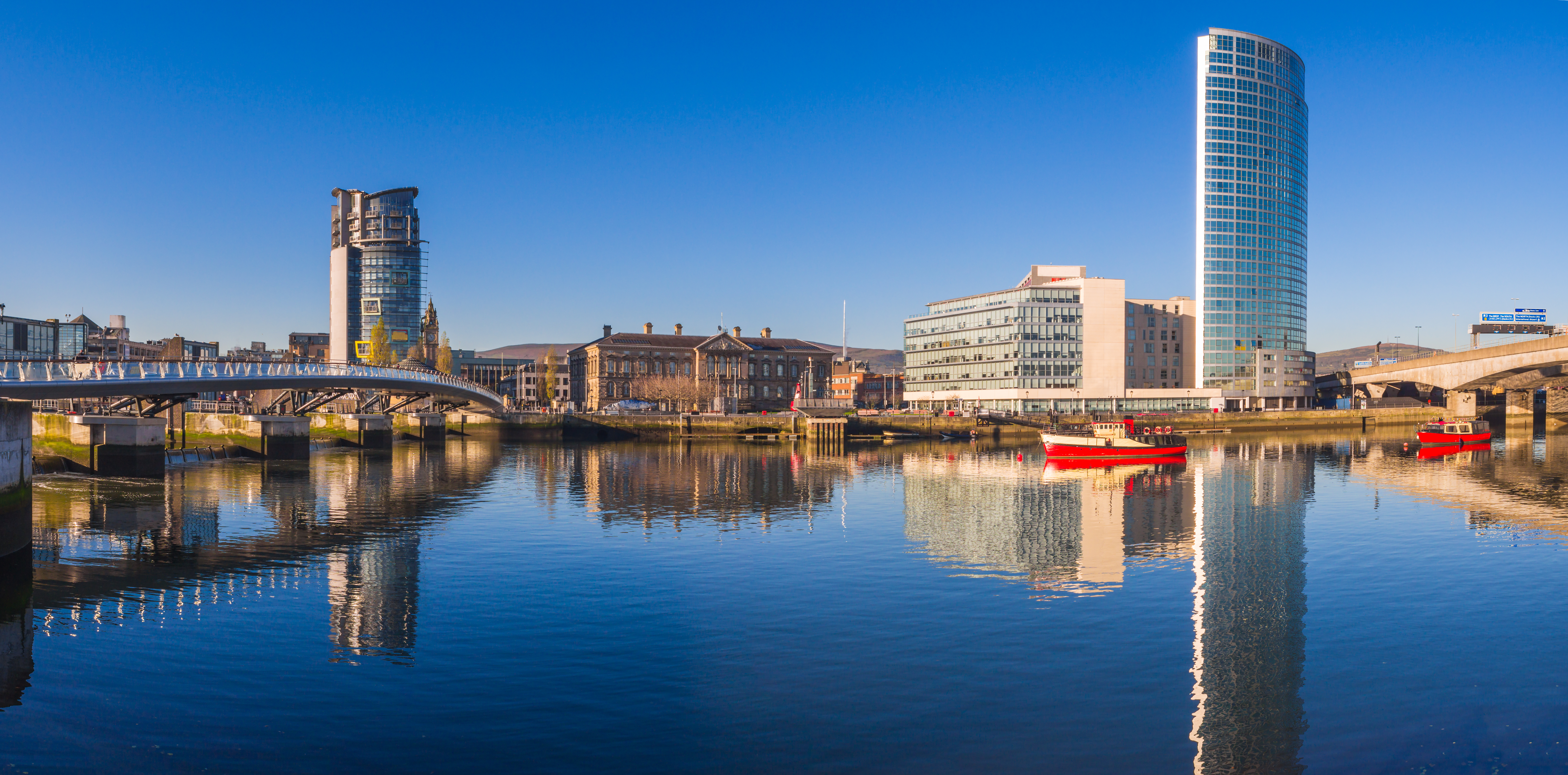 Panoramic view of River Lagan, Belfast City