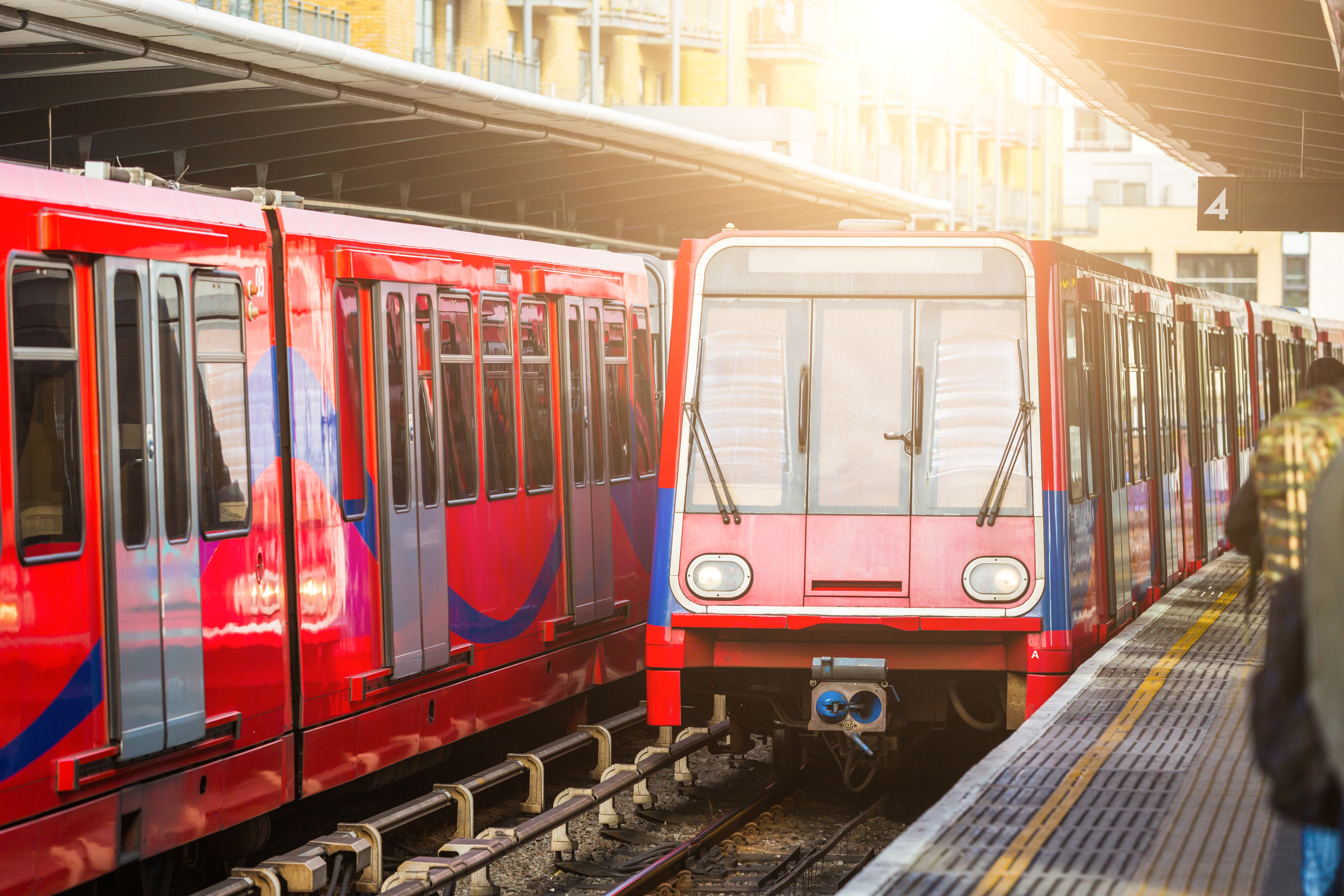 Driverless urban trains at station in London