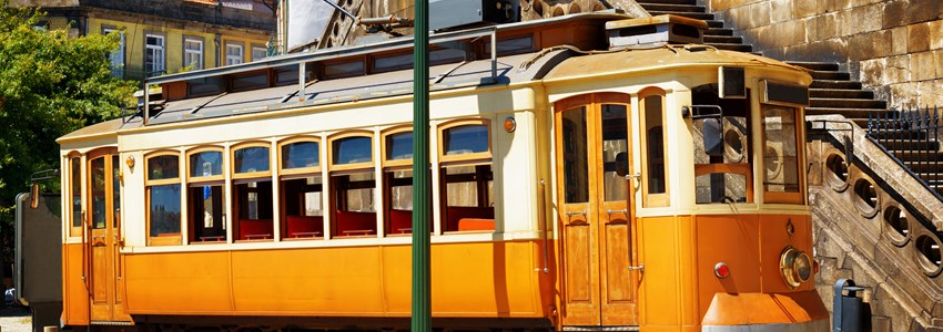 Old tram in Porto