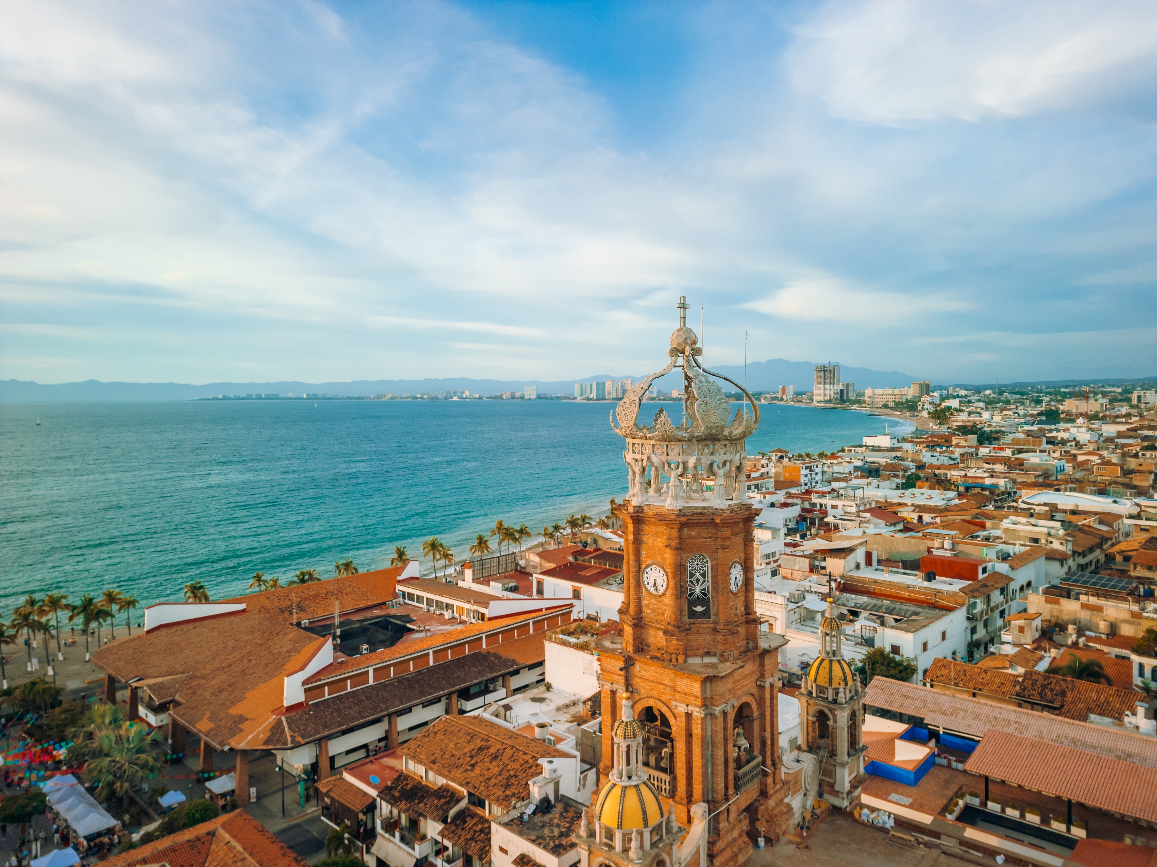 Aerial view of our Lady of Guadalupe church in Puerto Vallarta