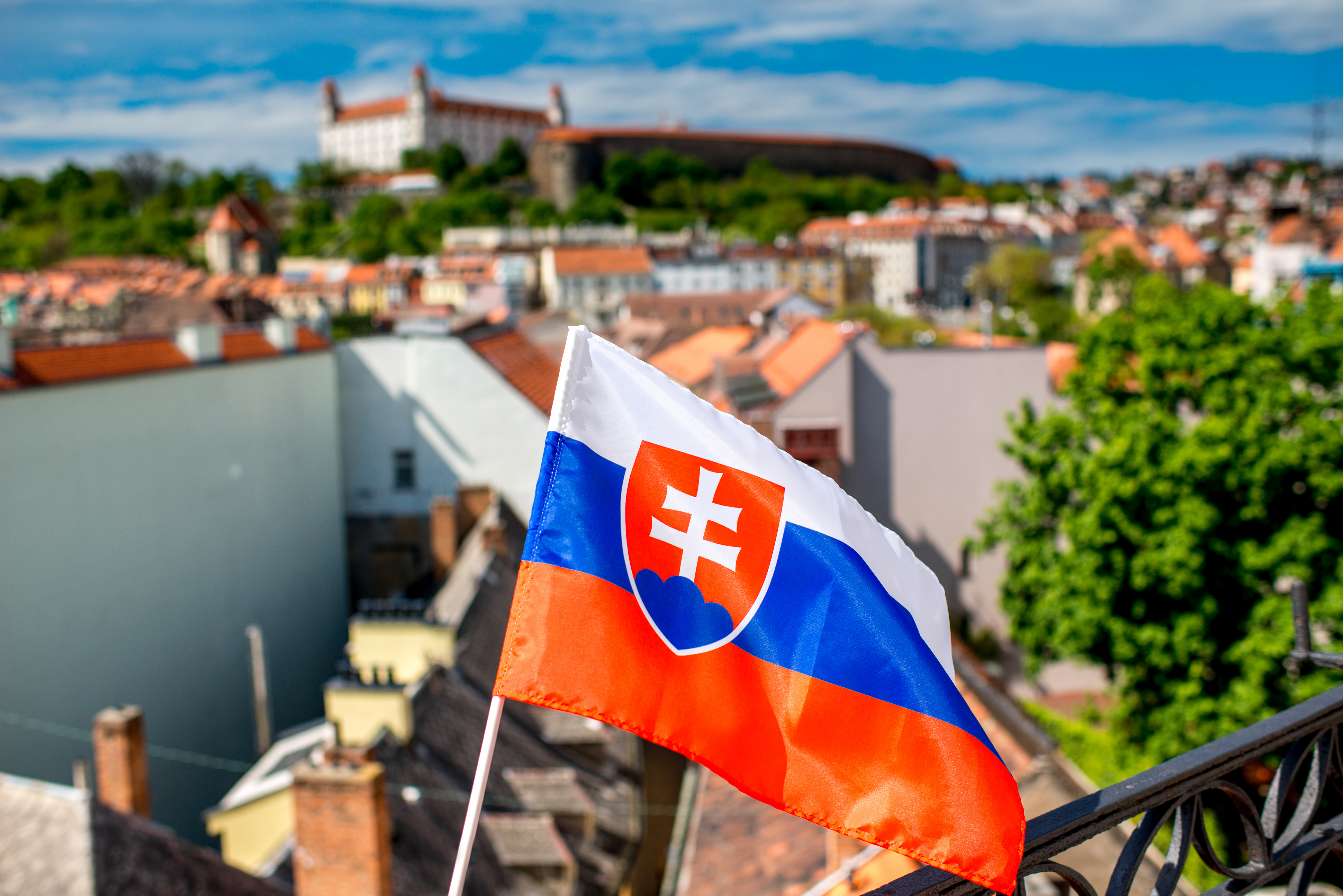 slovak flag with city