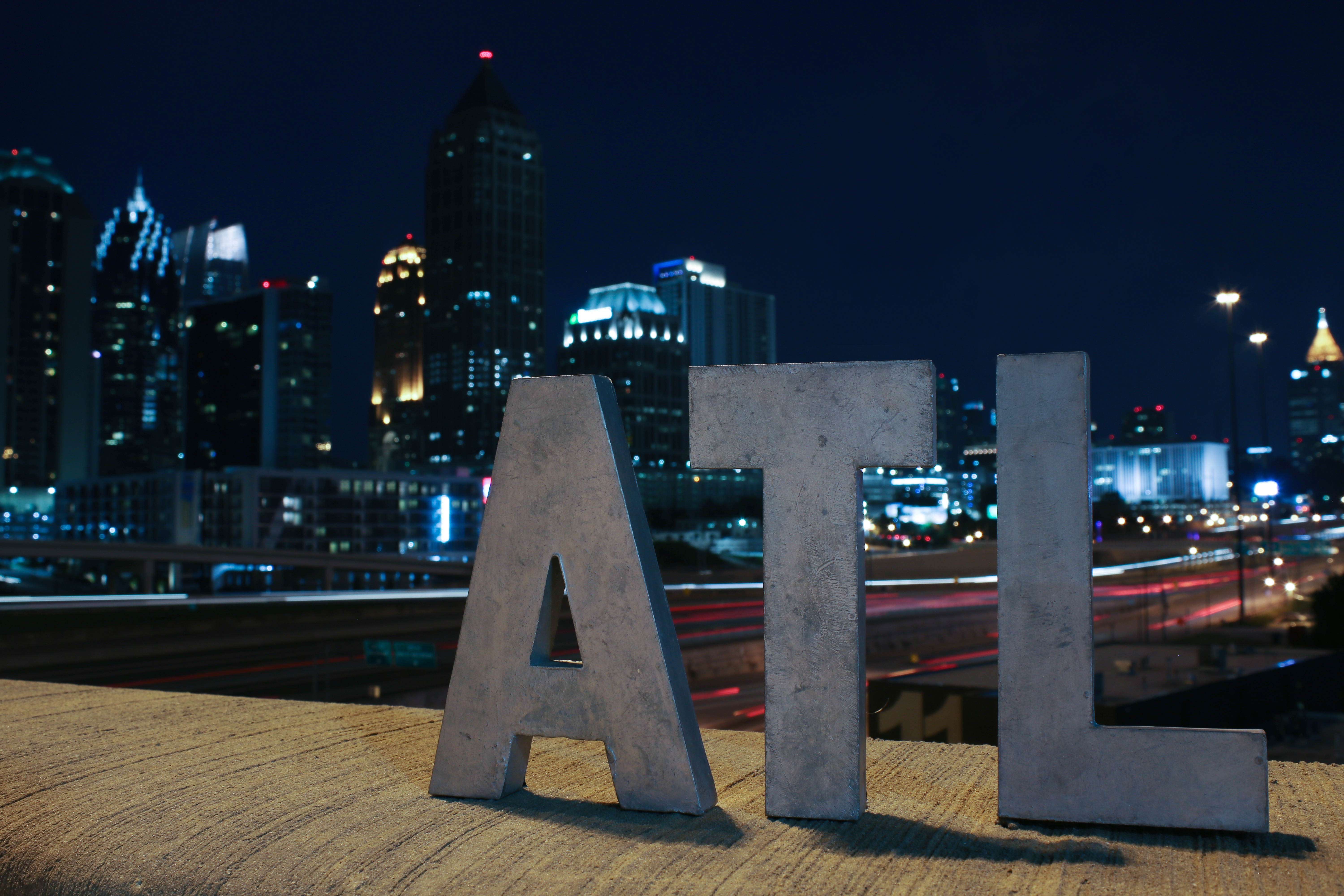 ATL sign at night - Atlanta, Georgia