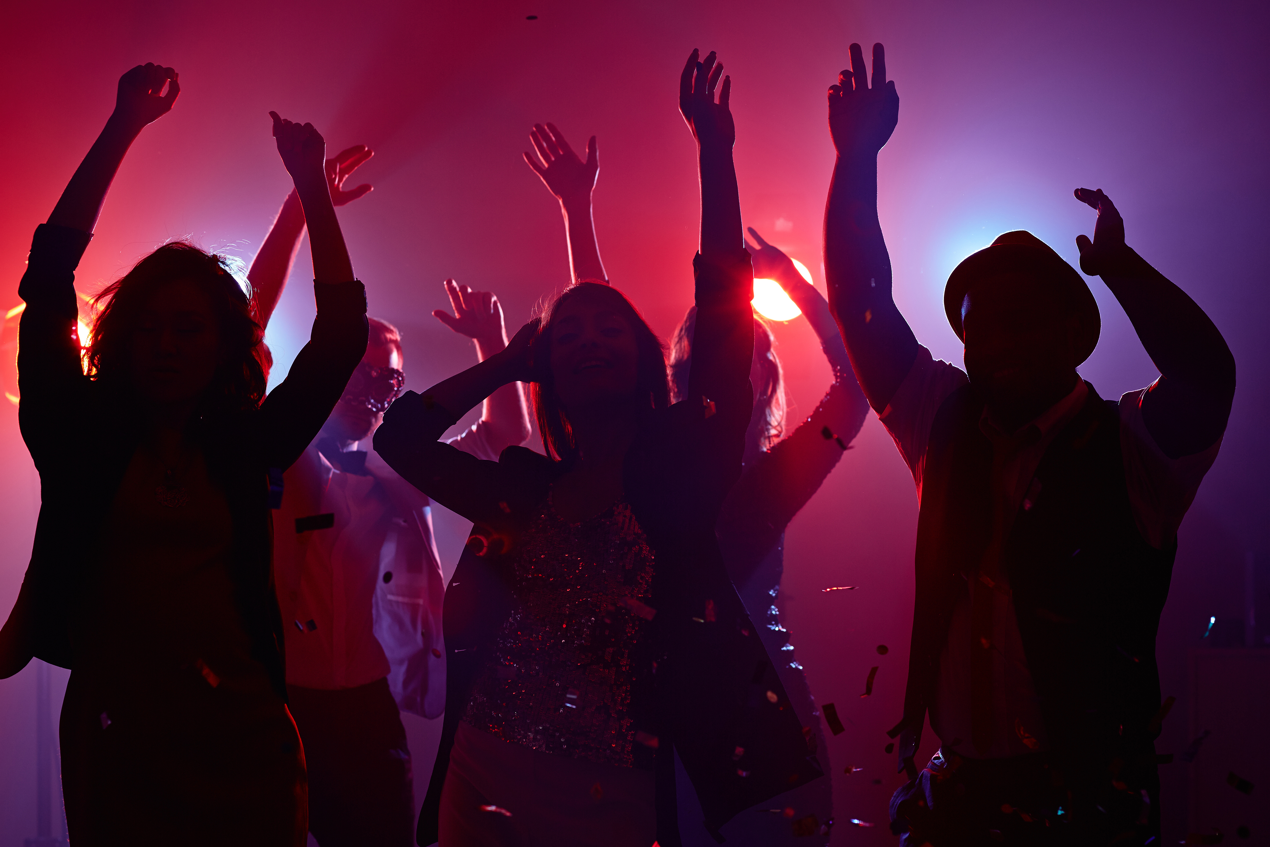 People dancing in a night club