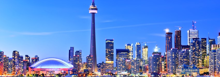 The Reflection of Toronto skyline in Ontario, Canada.