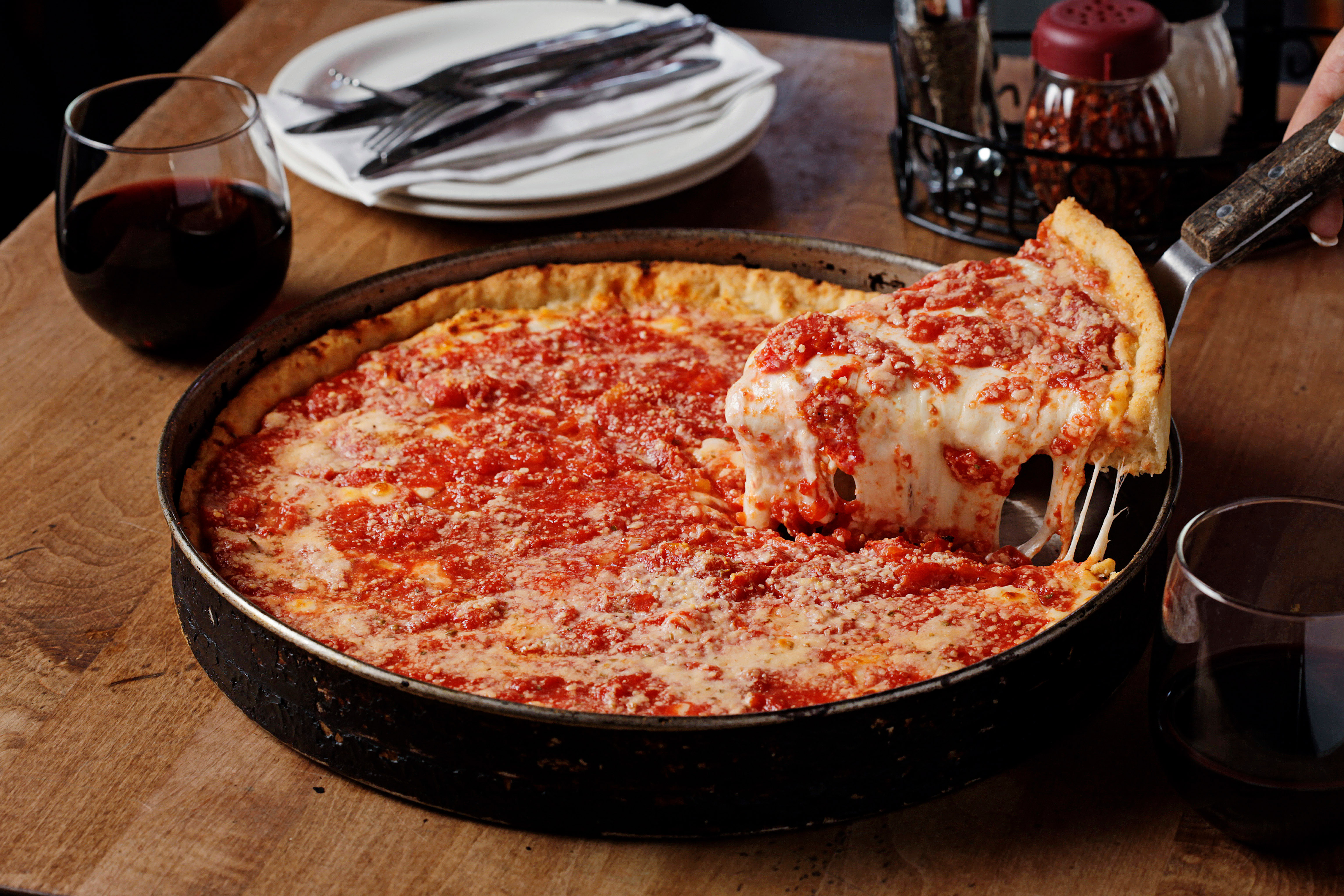 Deep-dish pizza