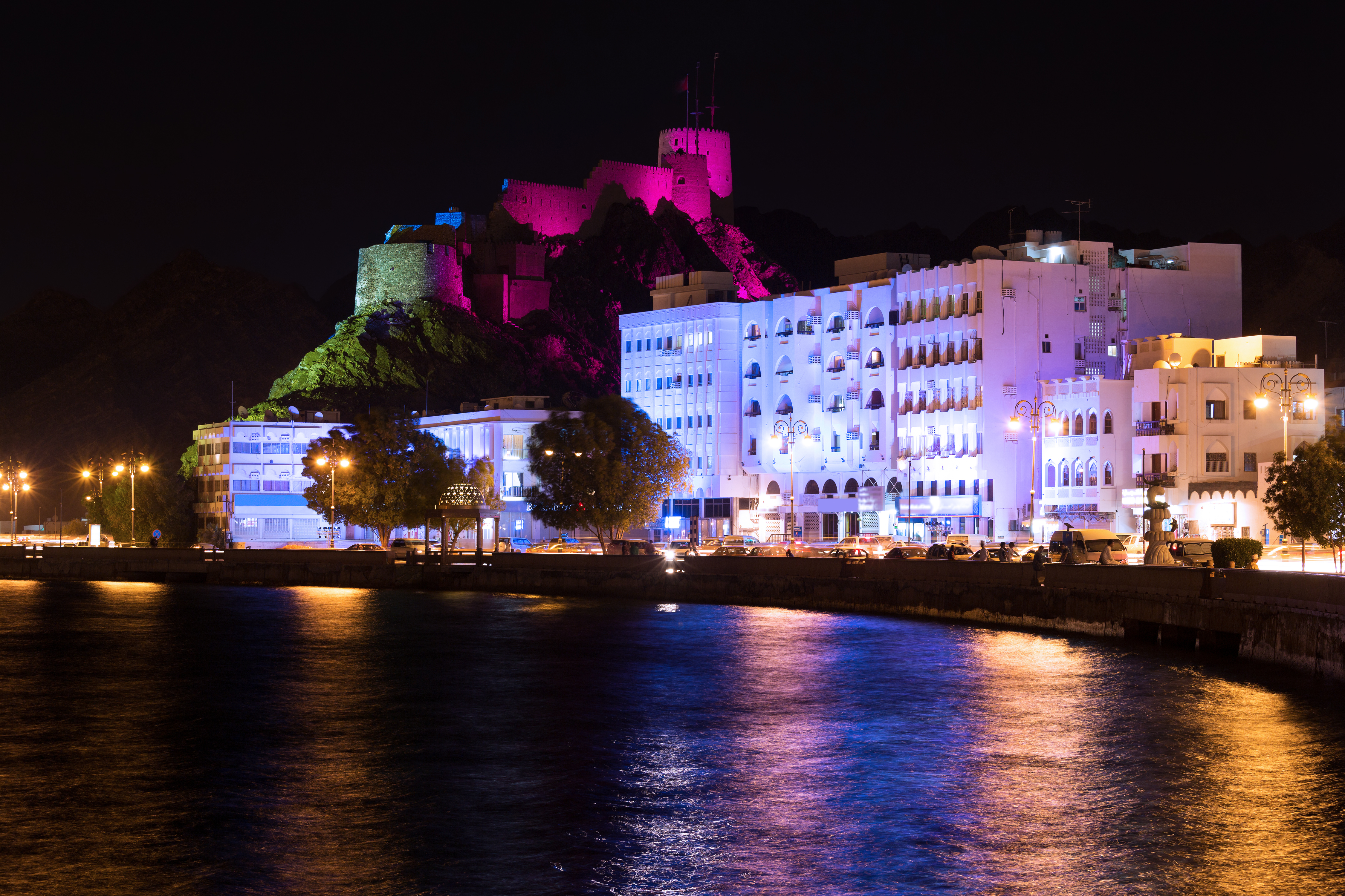 Scenic View of Muttrah Bay in the evening, Muscat, Oman