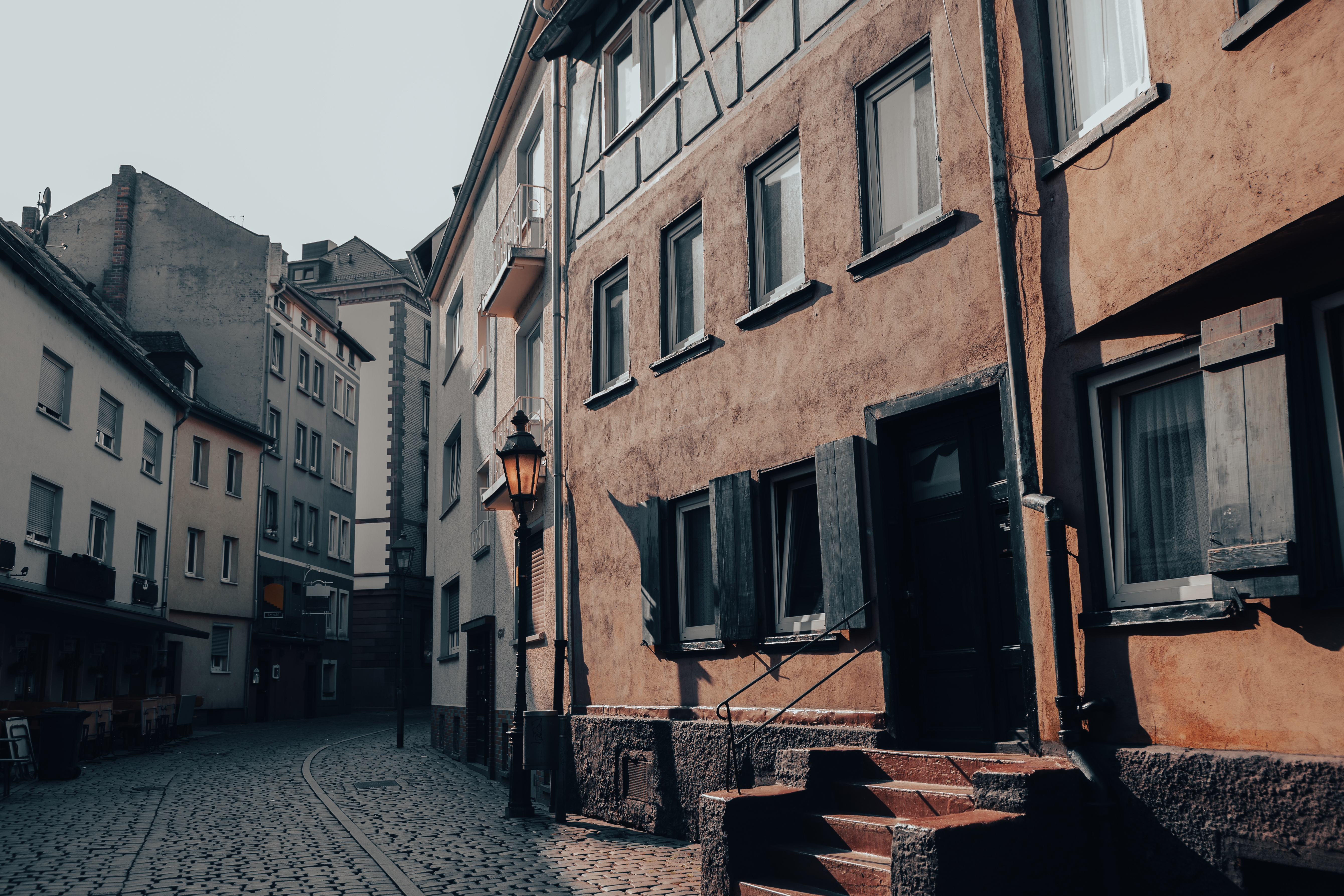 Sachsenhausen old town street in Frankfurt, Germany