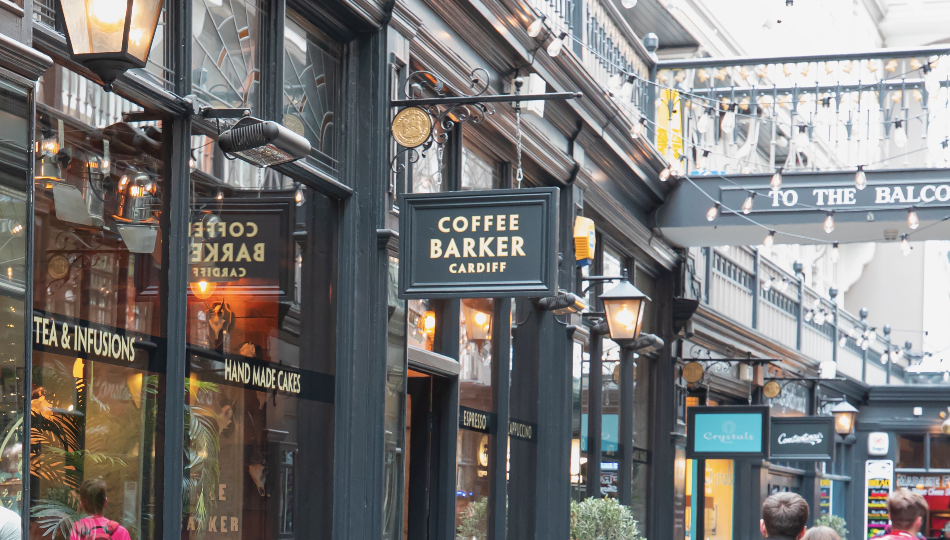 Arcade shopping in the town centre area