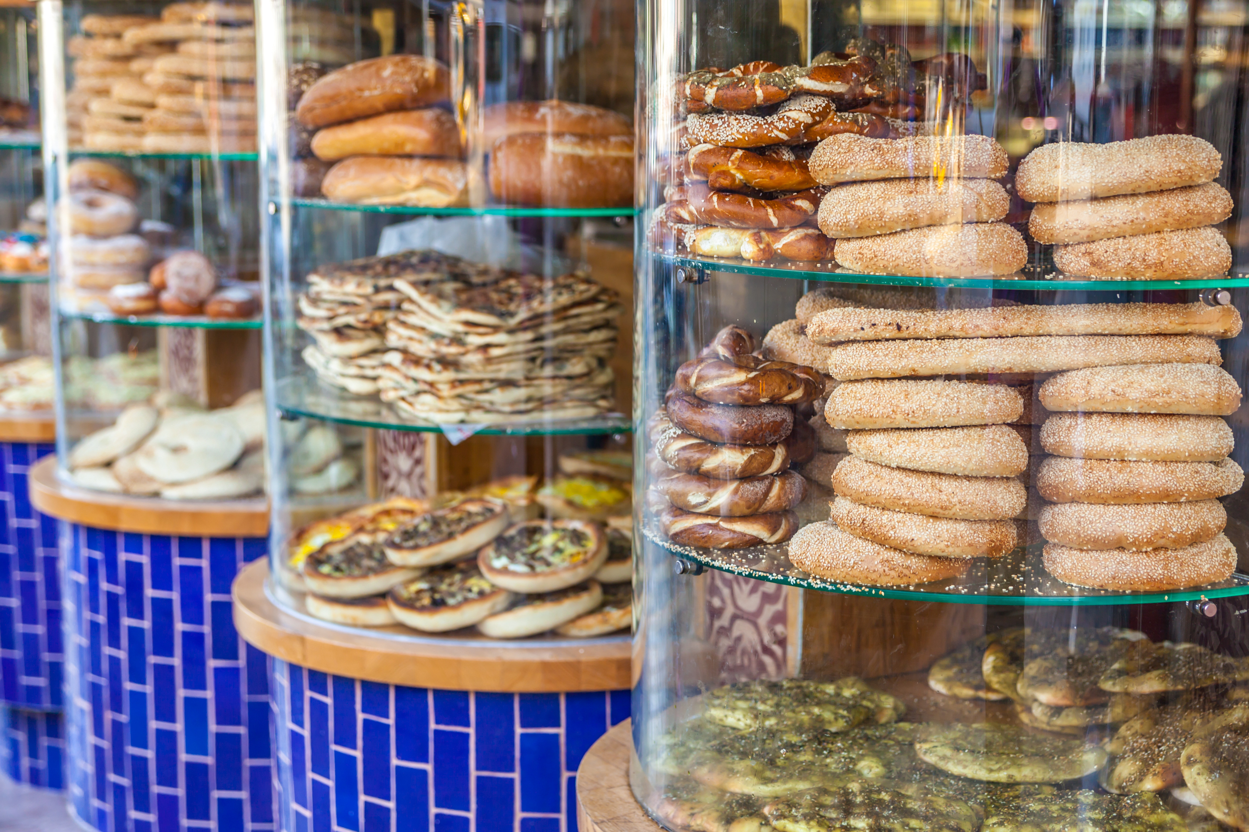 Bakeries and traditional Middle East bread in Jaffa, Tel Aviv, Israel