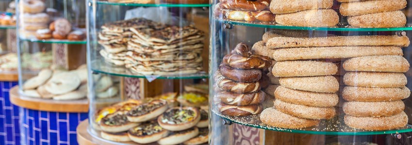 Bakeries and traditional Middle East bread in Jaffa, Tel Aviv, Israel
