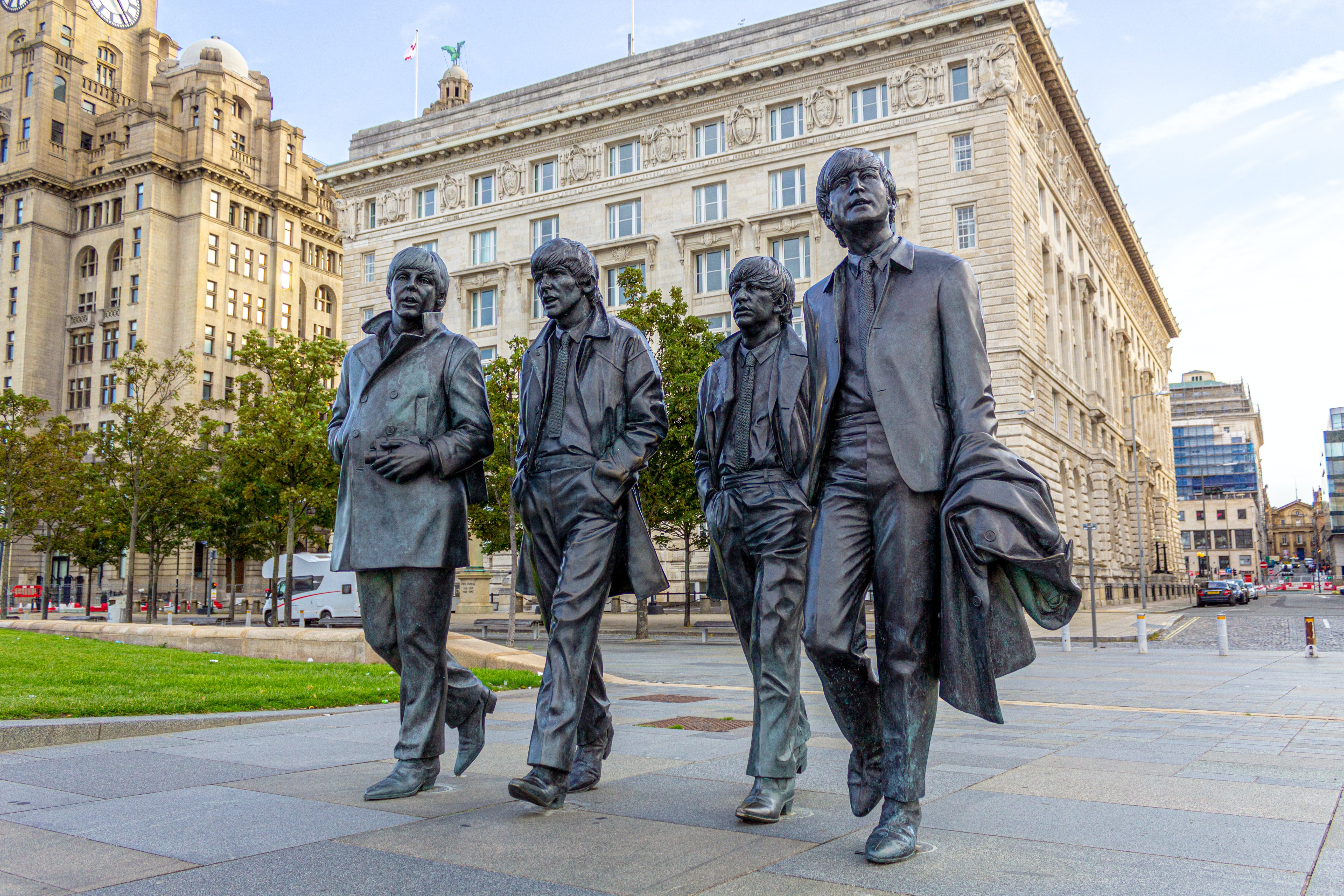 Statue of The Beatles in Liverpool, England