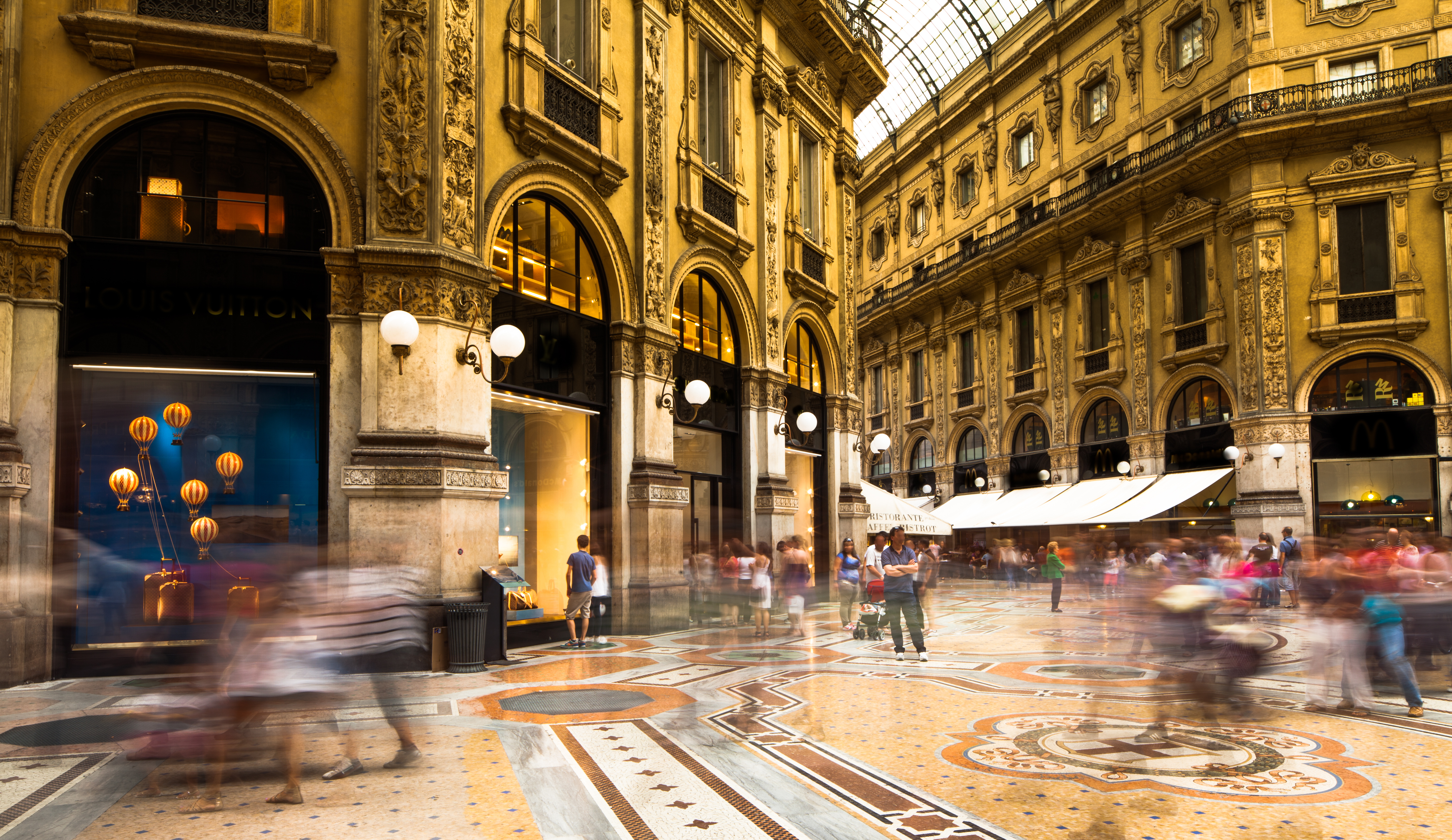 shopping streets of Milan, Italy