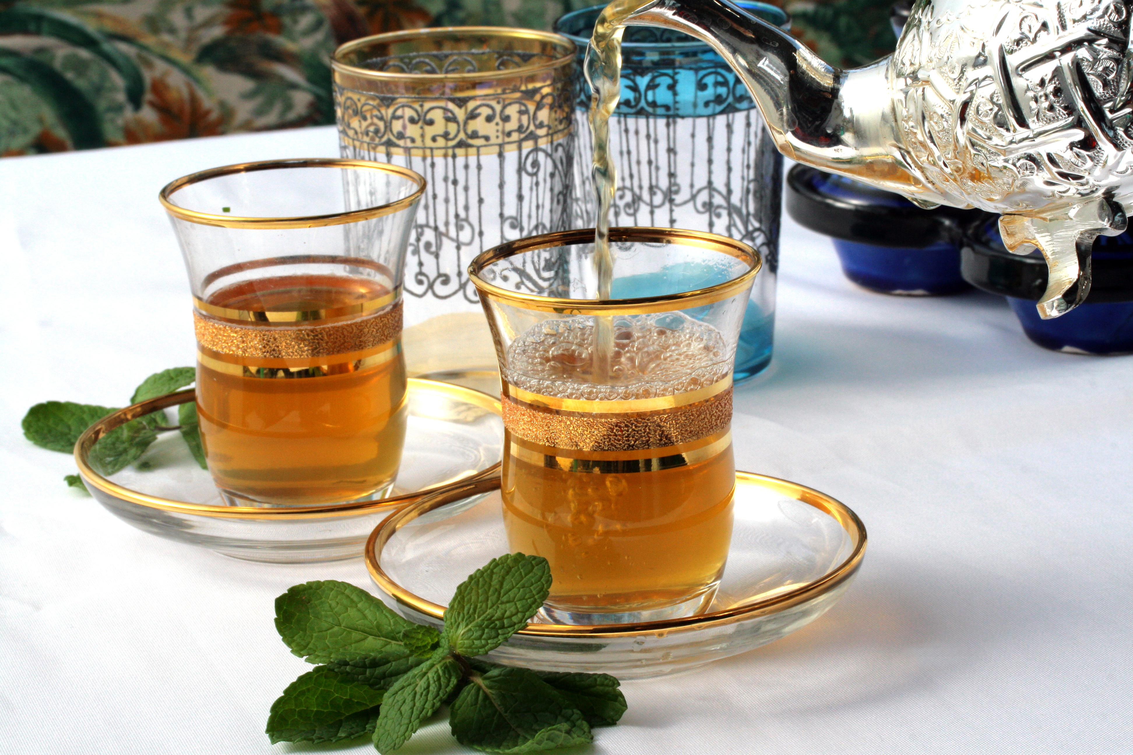 Traditional Moroccan mint tea