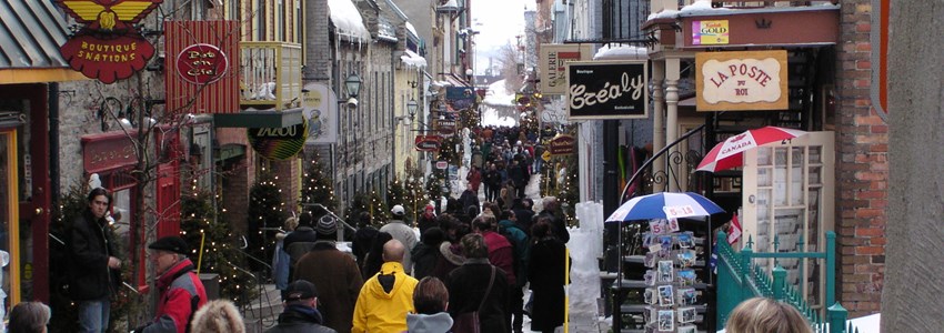 People in street of old city of Quebec