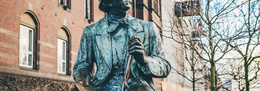 Hans Christian Andersen statue in Copenhagen, Denmark