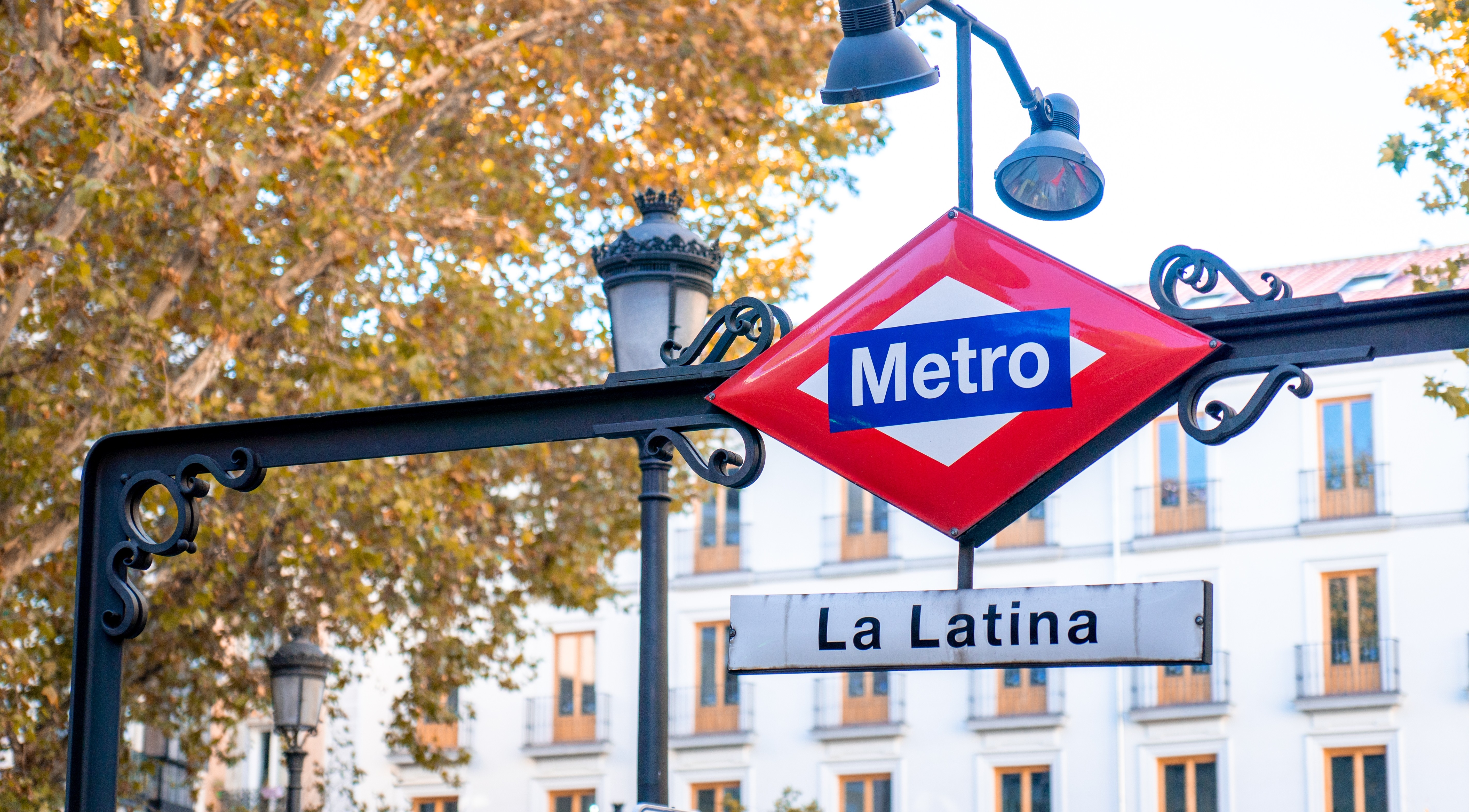 The Metro La Latina sign in Madrid