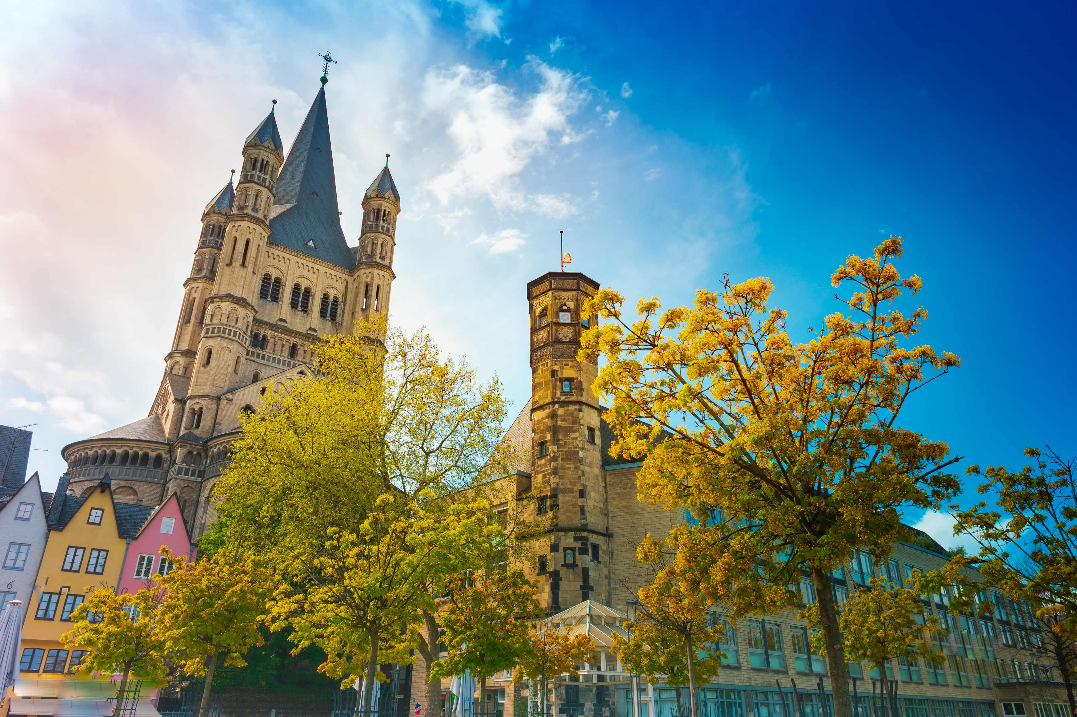 Cologne, Germany. The Church of St. Martin. Of the twelve Romanesque churches built in X-XI centuries on the territory of Cologne, perhaps the most beautiful is the Church of St. Martin.