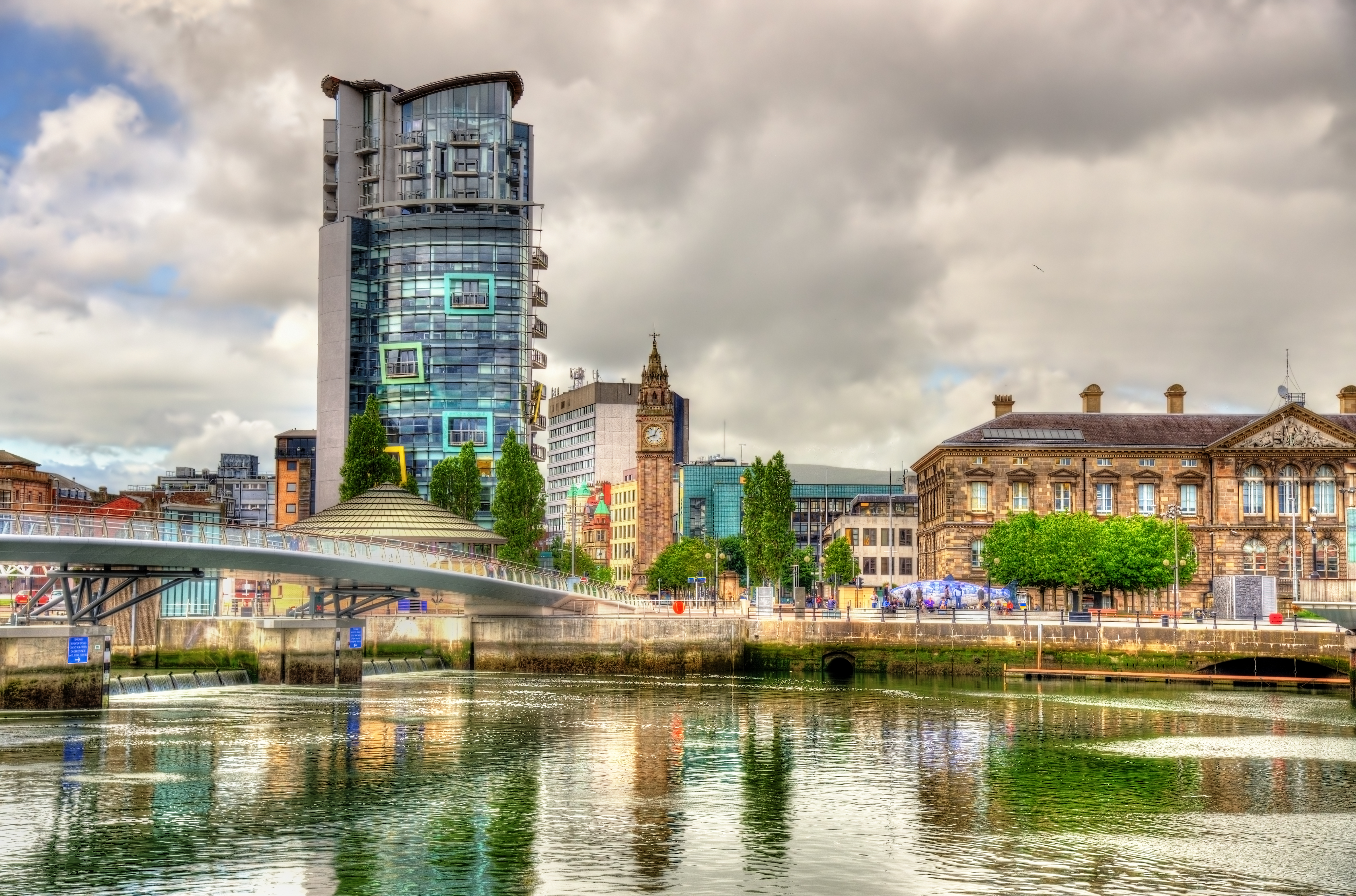 View of Belfast with the river Lagan - United Kingdom