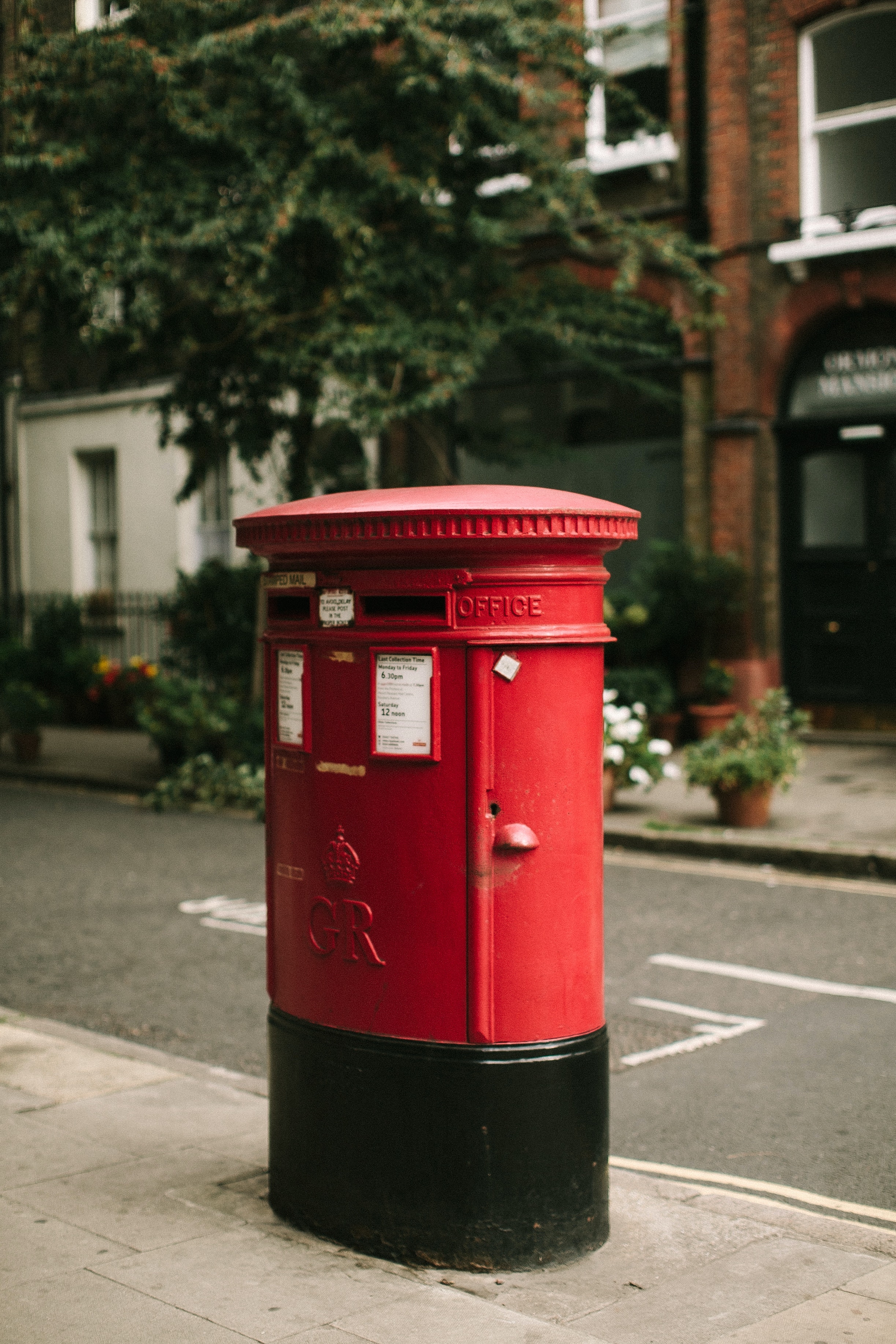 red post box in London