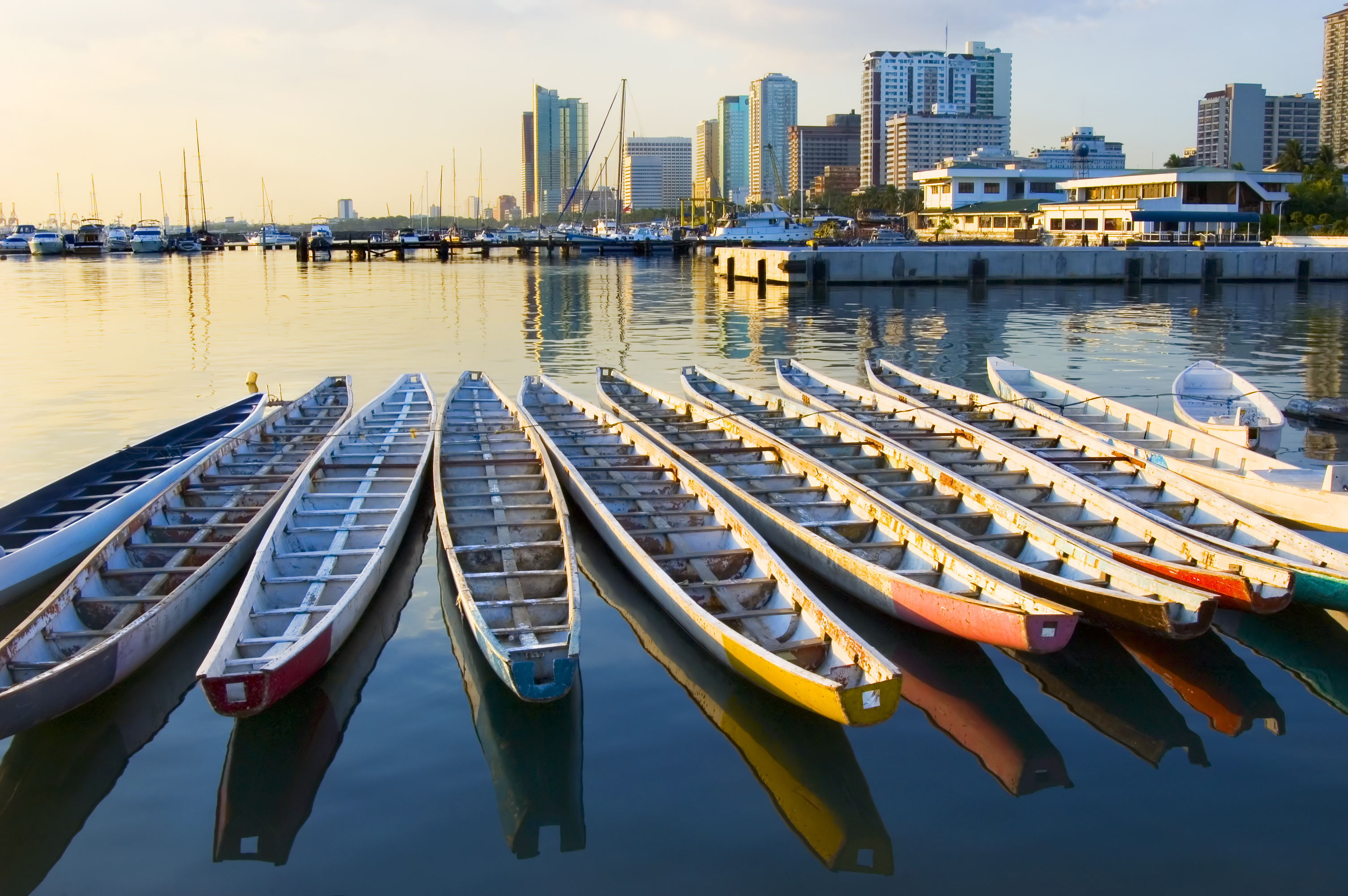 Philippine Navy's dragon boats in Manila Bay, Philippines