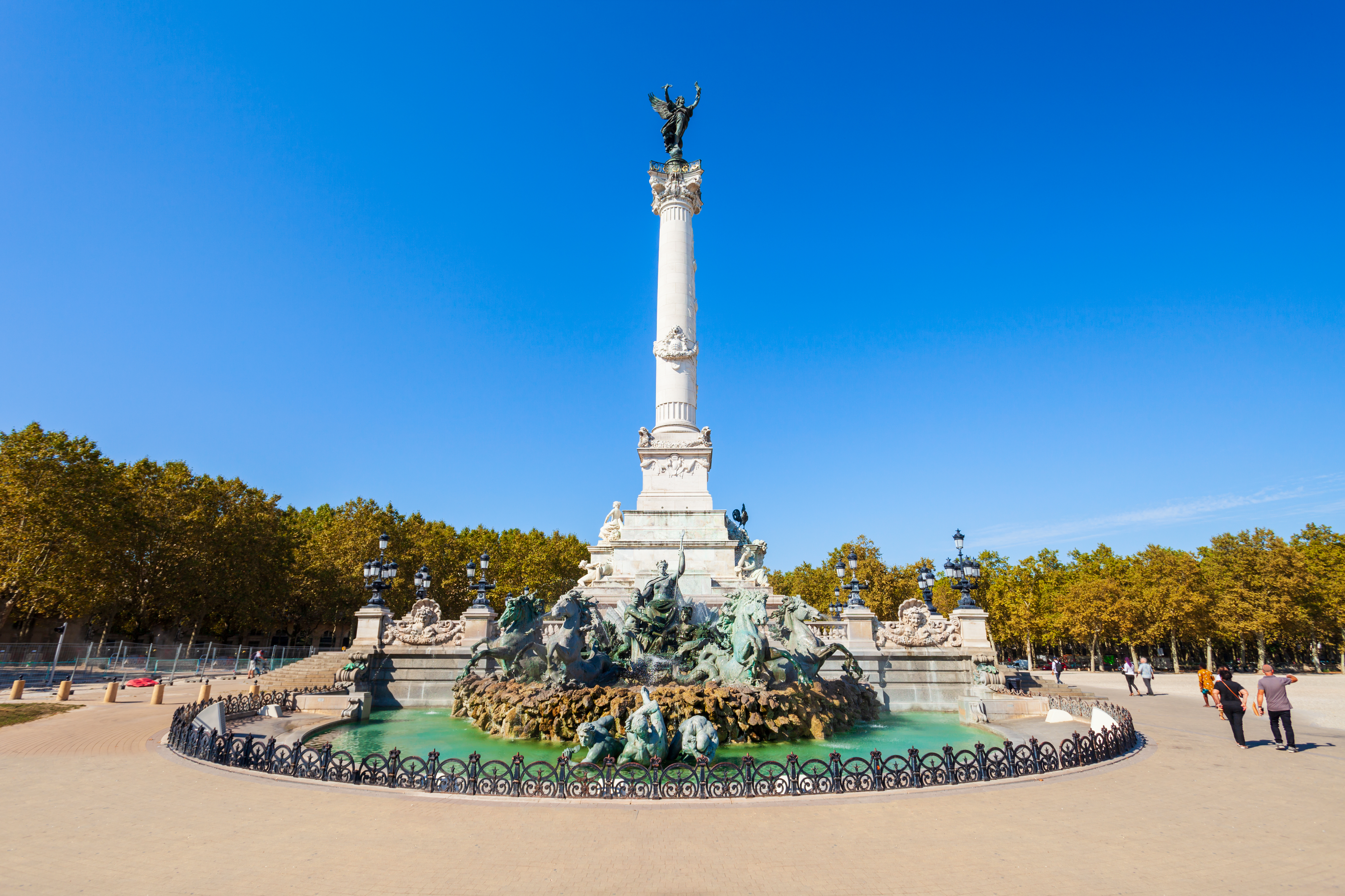 Girondins Monument is located at Place des Quinconces square in the centre of Bordeaux city in France