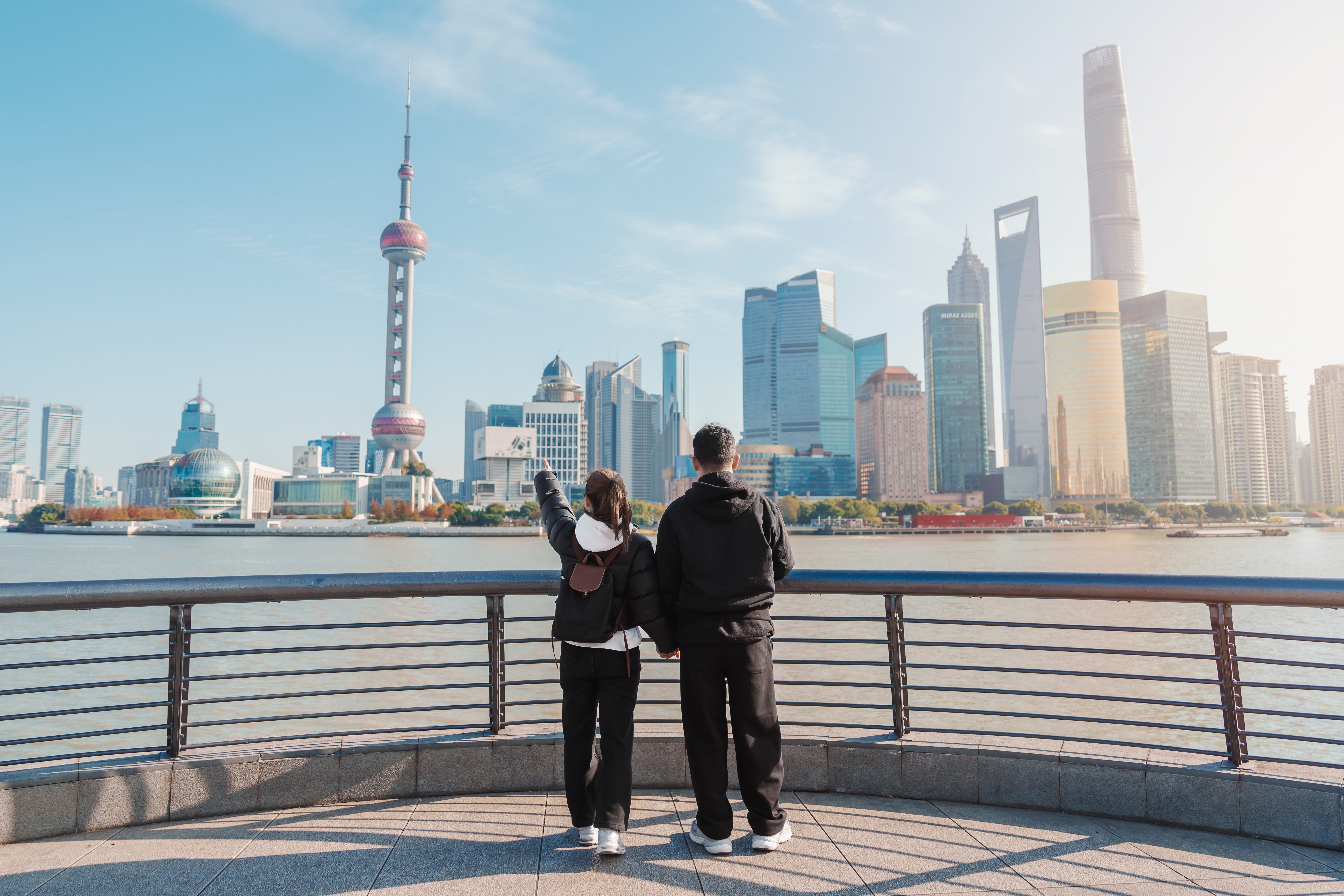 Couple traveler visiting Shanghai
