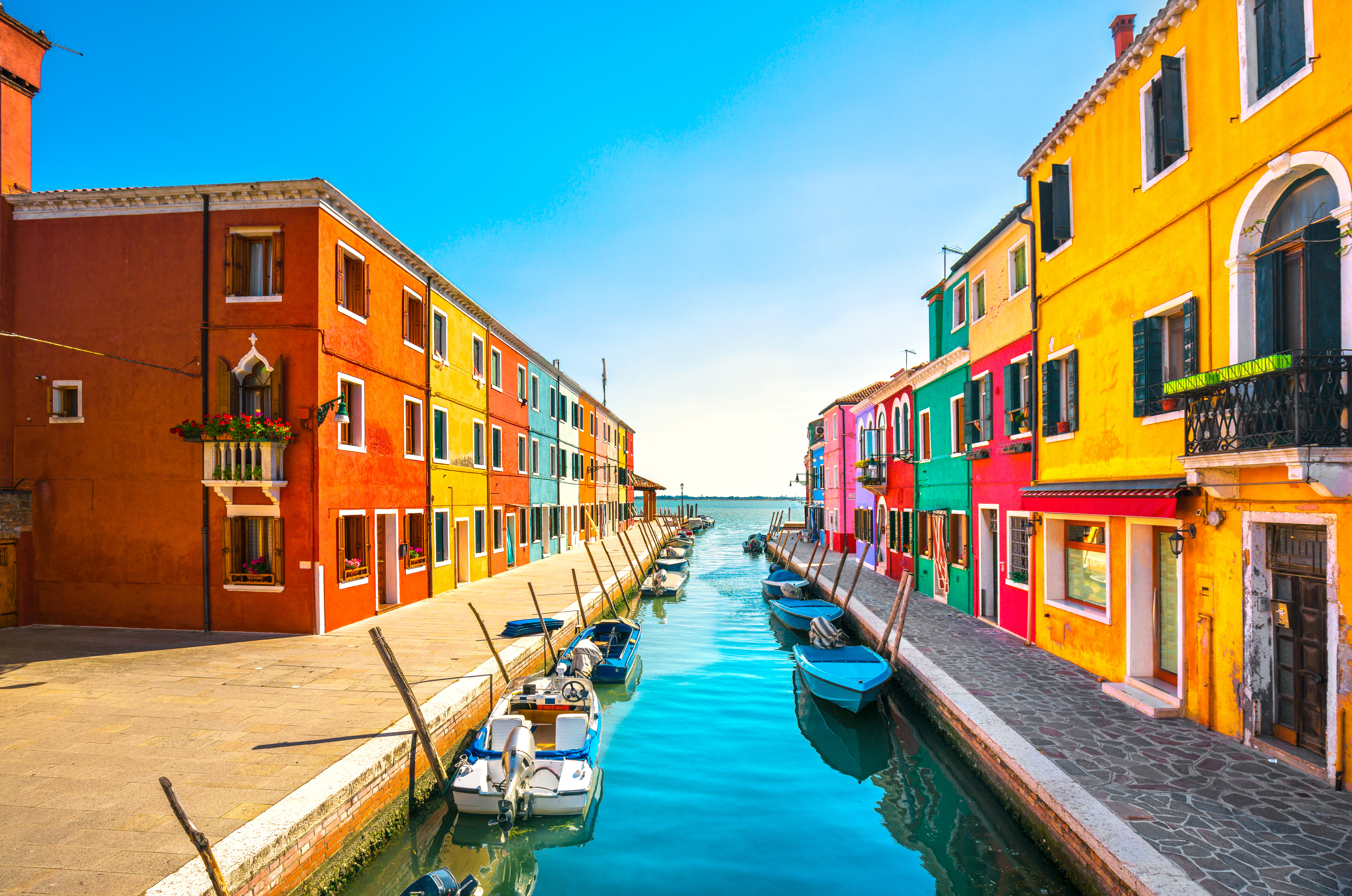 Colorful houses on the island of Burano in Venice