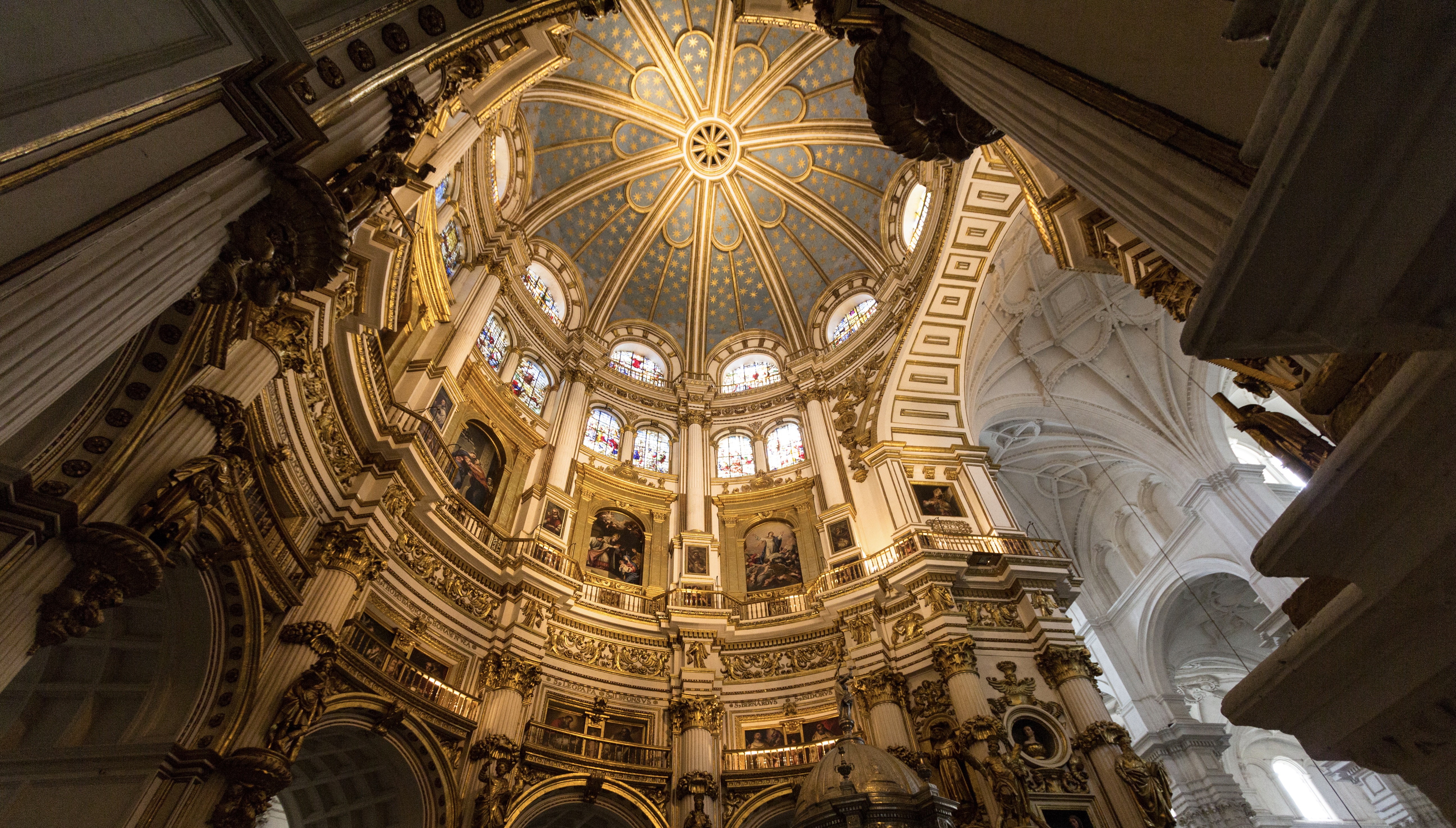 under the dome of the Granada Cathedral