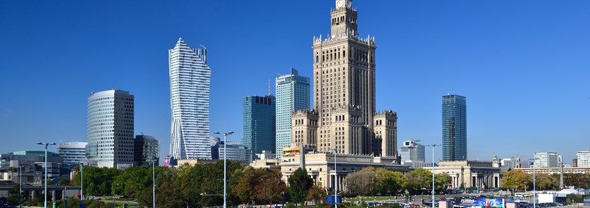 Warsaw's skyline with highrises