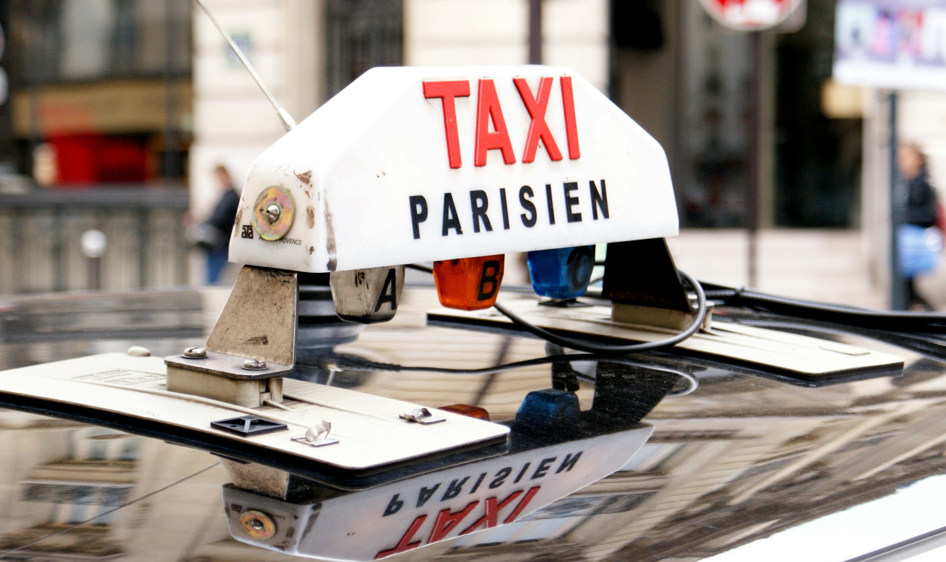 taxi sign in Paris, France