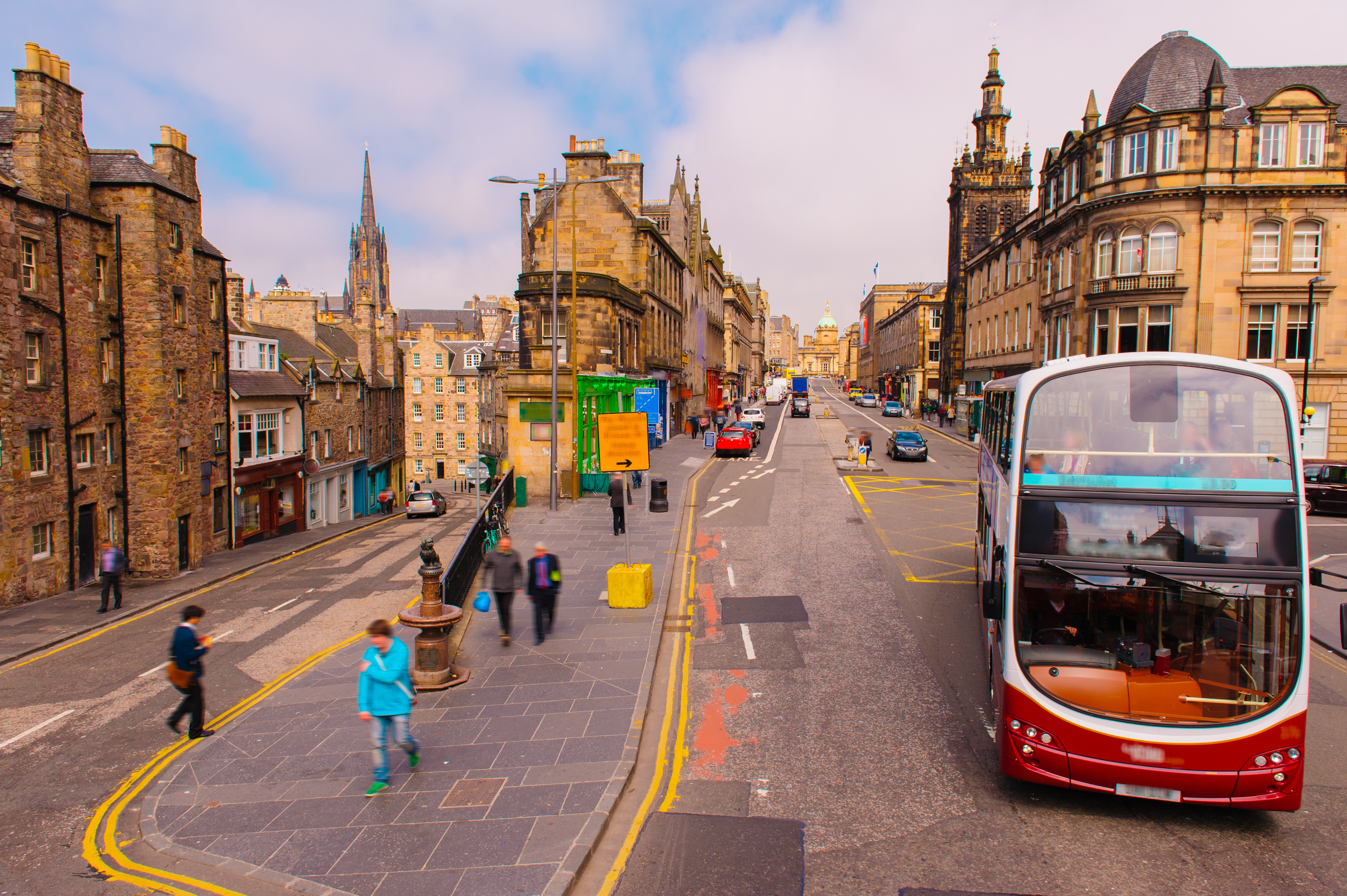 street view of Edinburgh, Scotland, UK