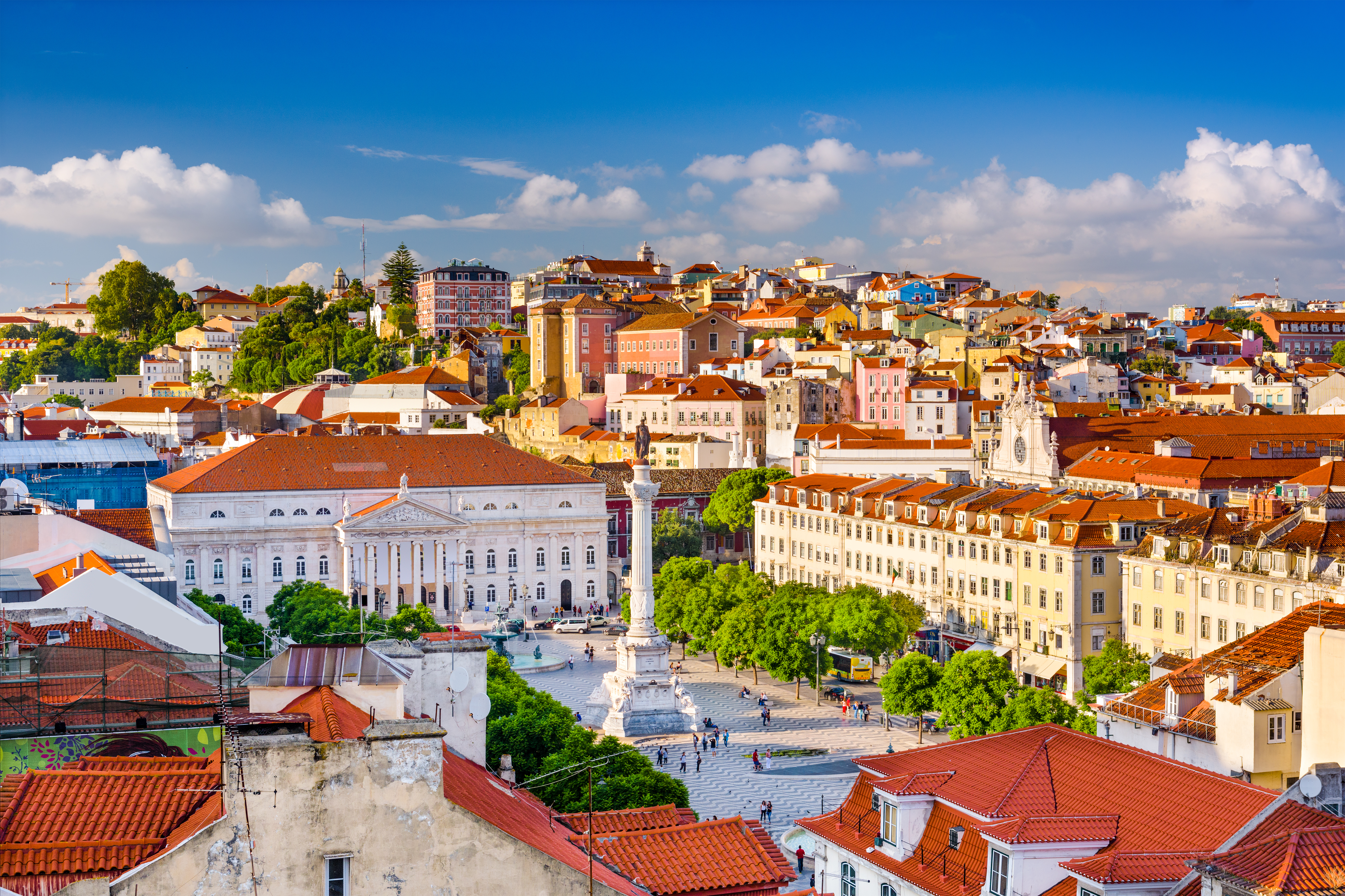 Lisbon, Portugal skyline at Sao Jorge Castle in the afternoon.