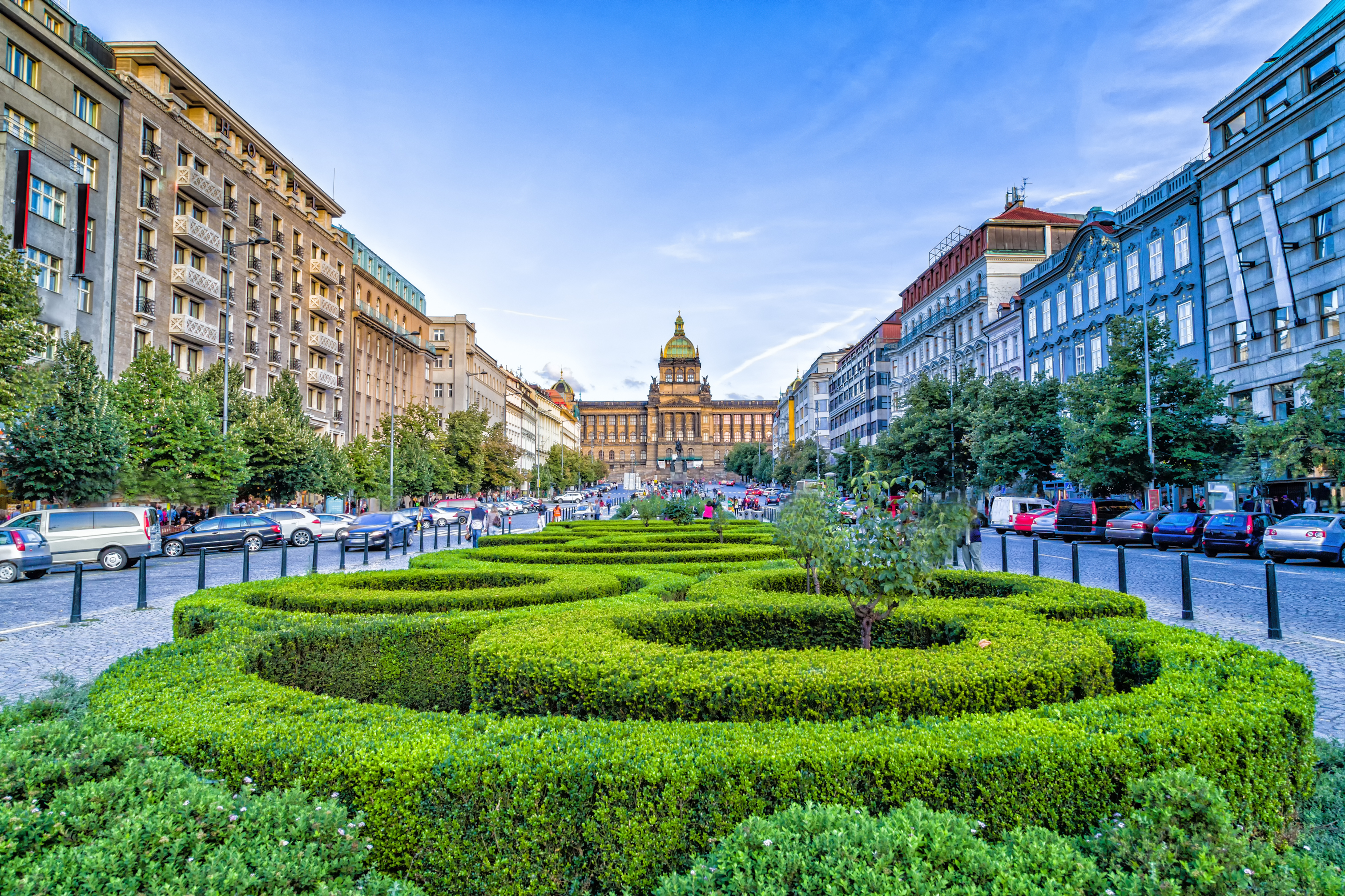 Buildings and houses in the historical center of Prague.