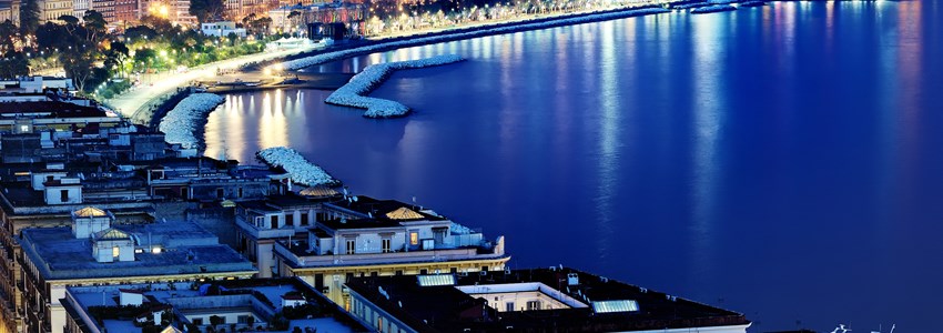wonderful naples panoramic view by night