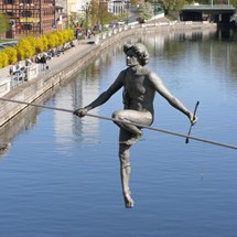 Man Crossing the River