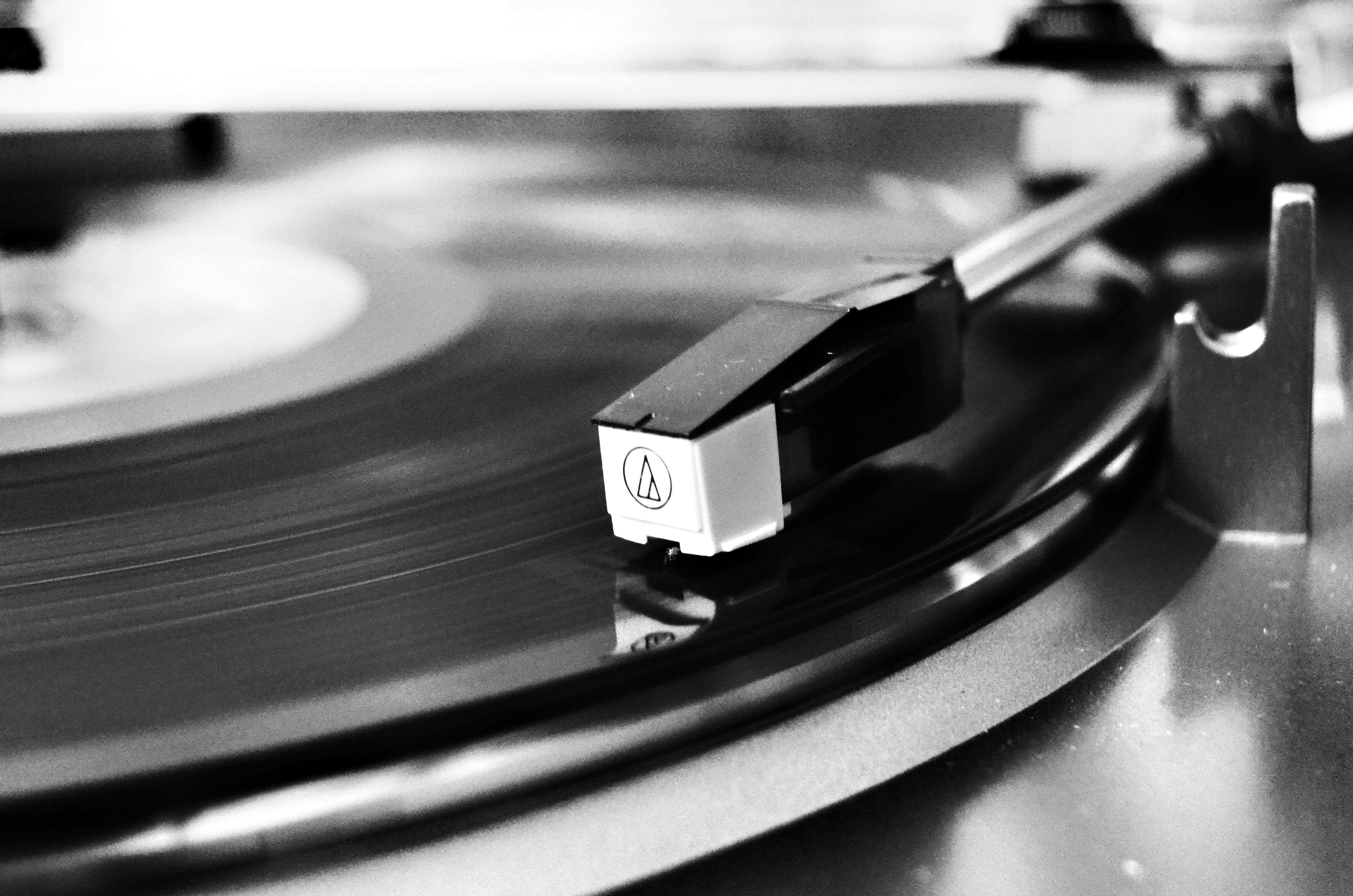 record player in black and white