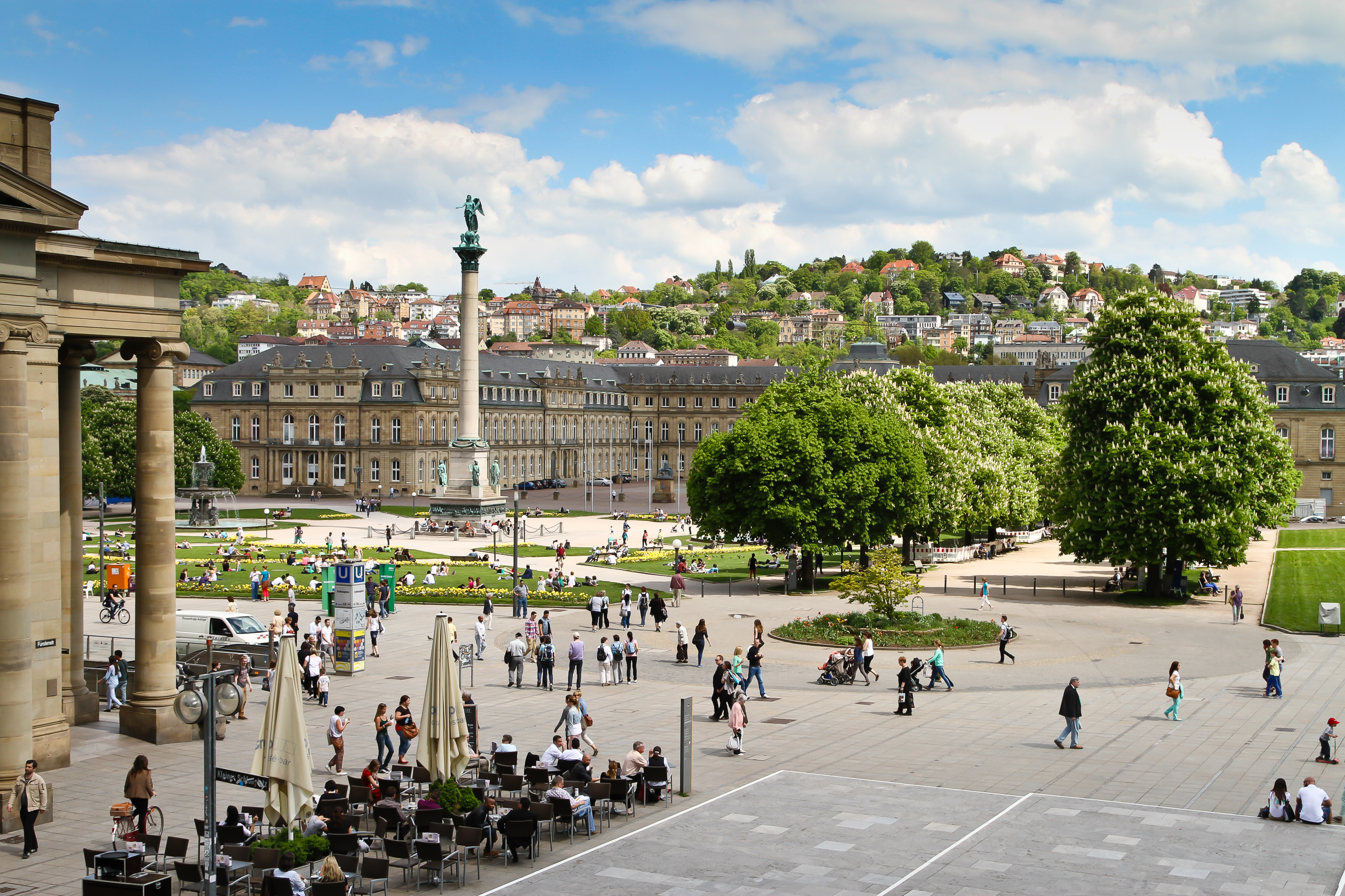 Stuttgart (Germany) Castle Square in the city center in spring (May 2013)