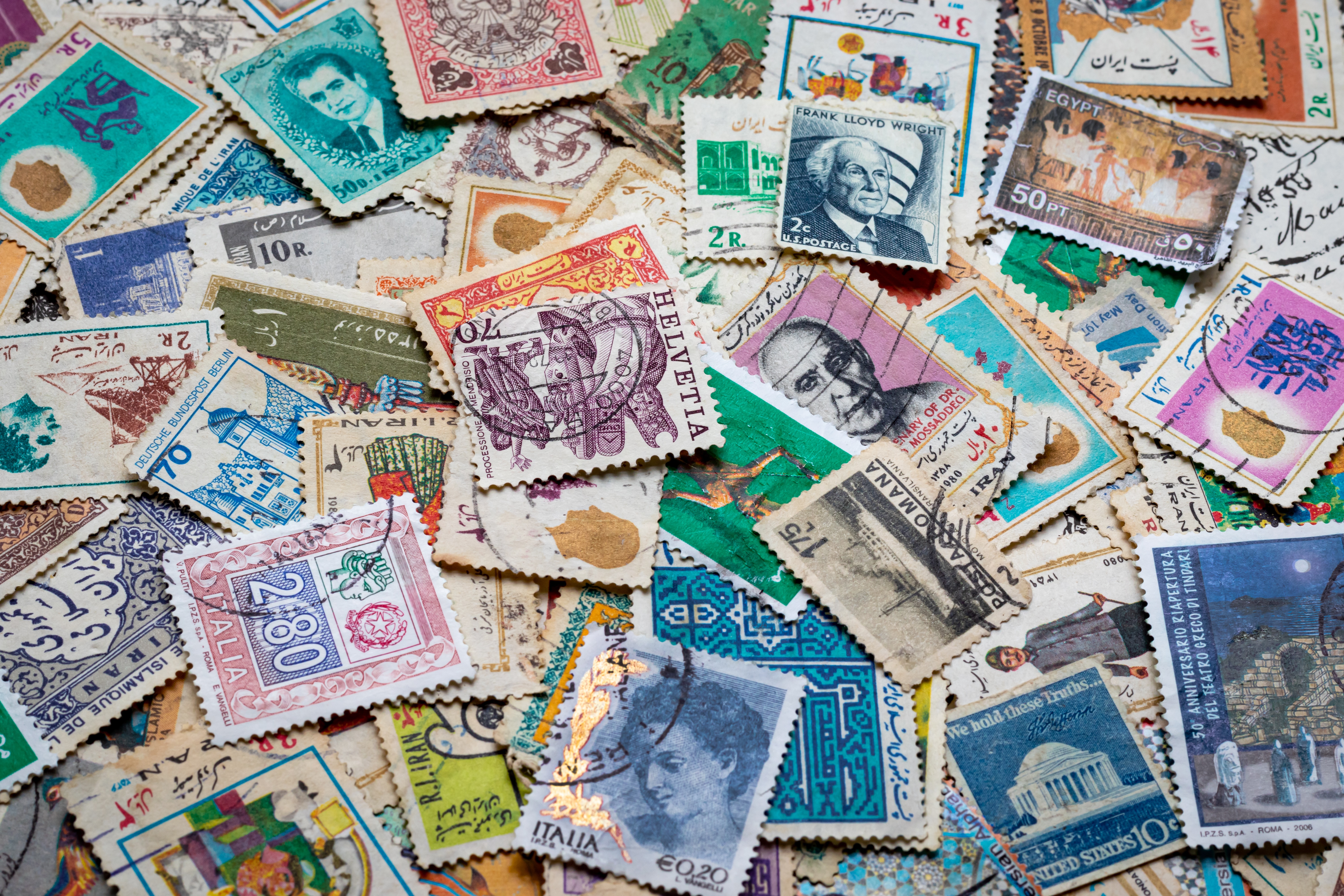 an assortment of stamps