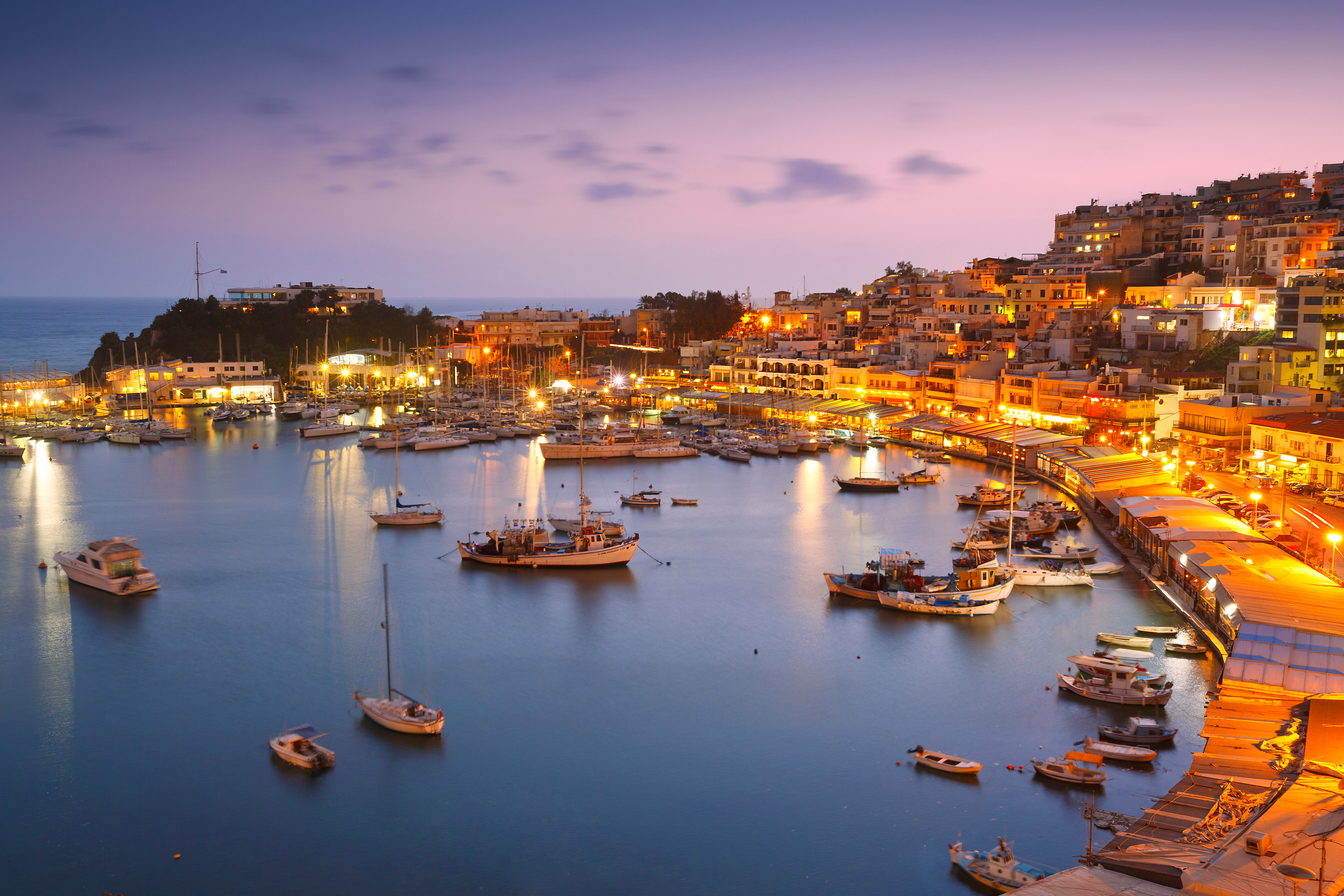 Evening in Mikrolimano marina in Athens, Greece.