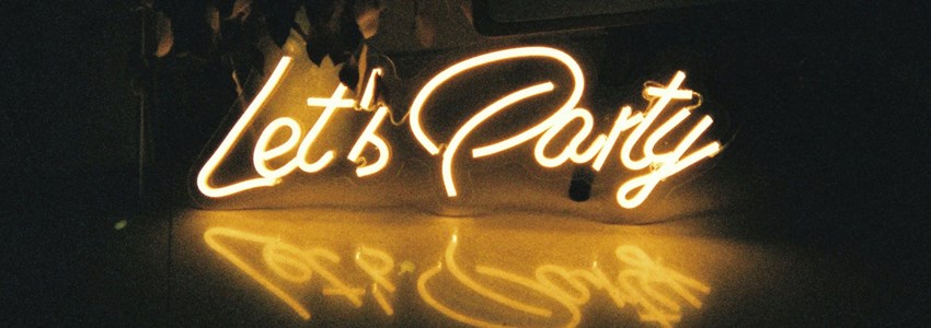 Let's party neon sign, Las Vegas, Nevada