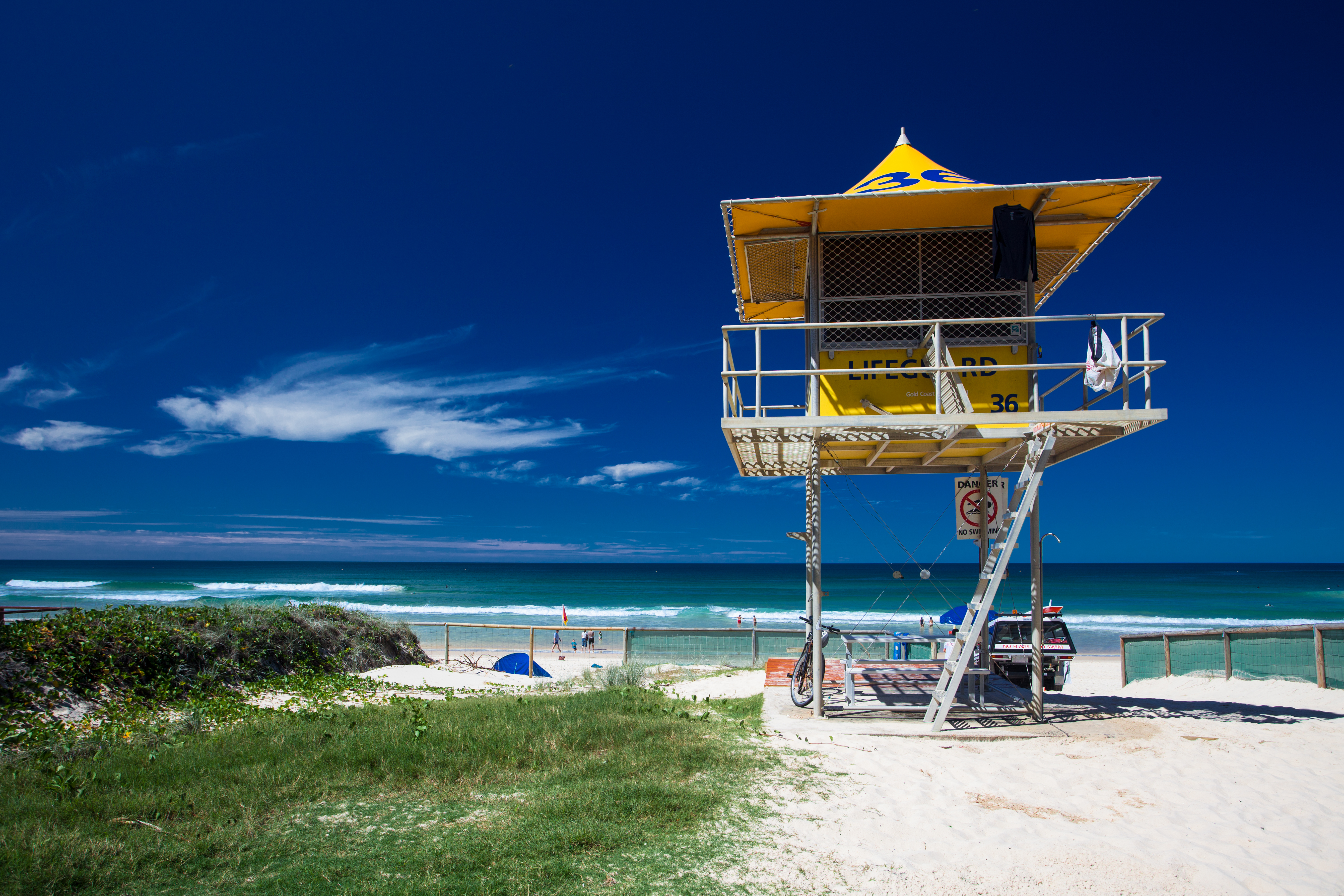 Lifesaver patrol tower on the Gold Coast, Queensland, Australia