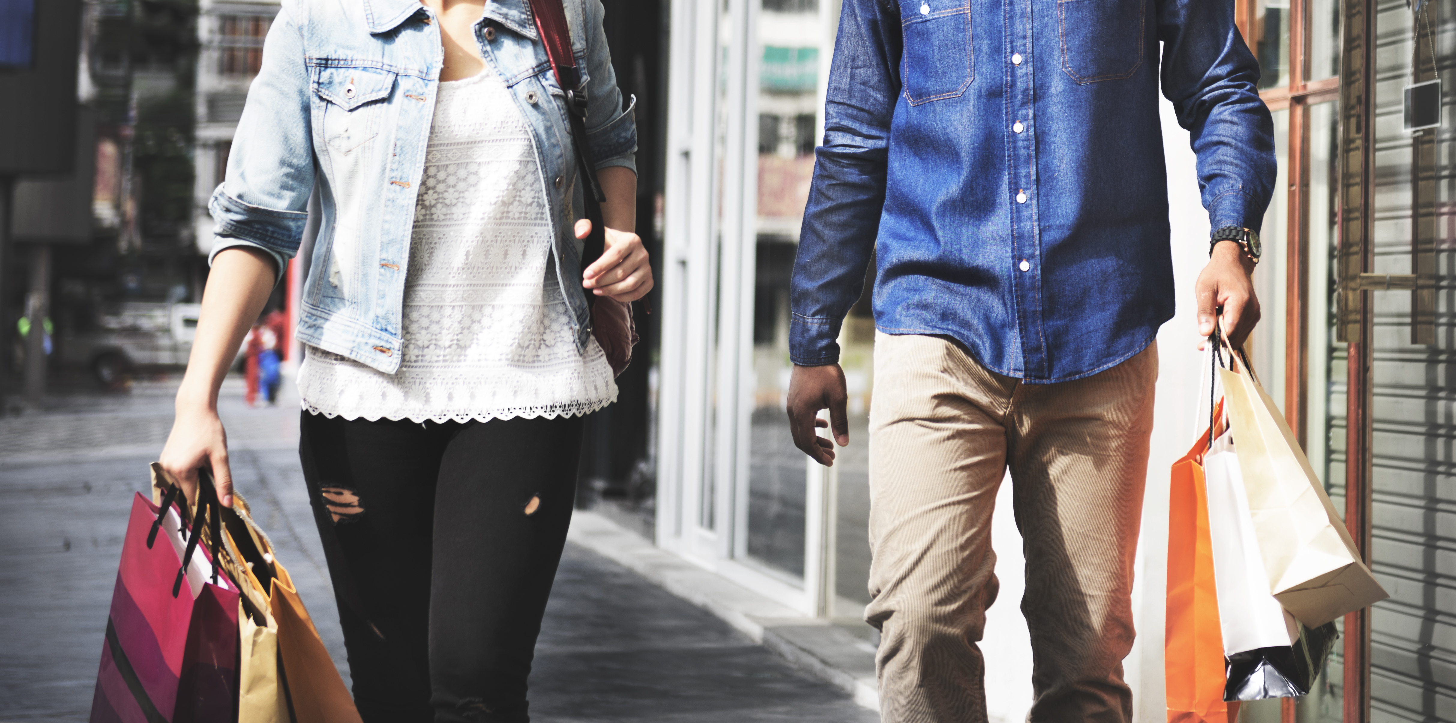 Couple Shopping Outdoors Store Lifestyle Concept