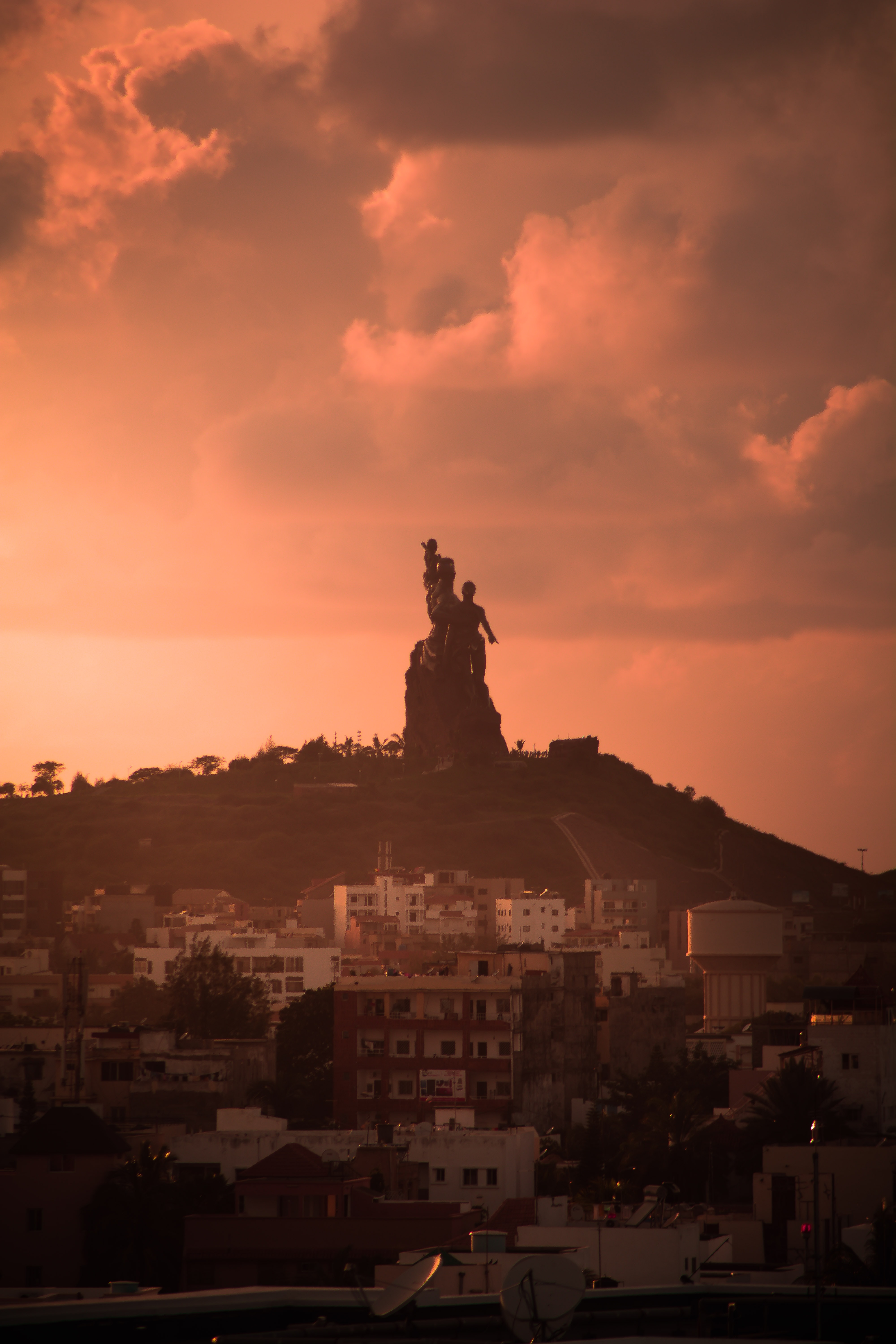 African Renaissance Monument at sunset