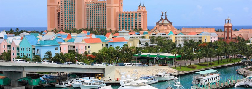 Paradise island and Atlantis resort in Nassau, Bahamas