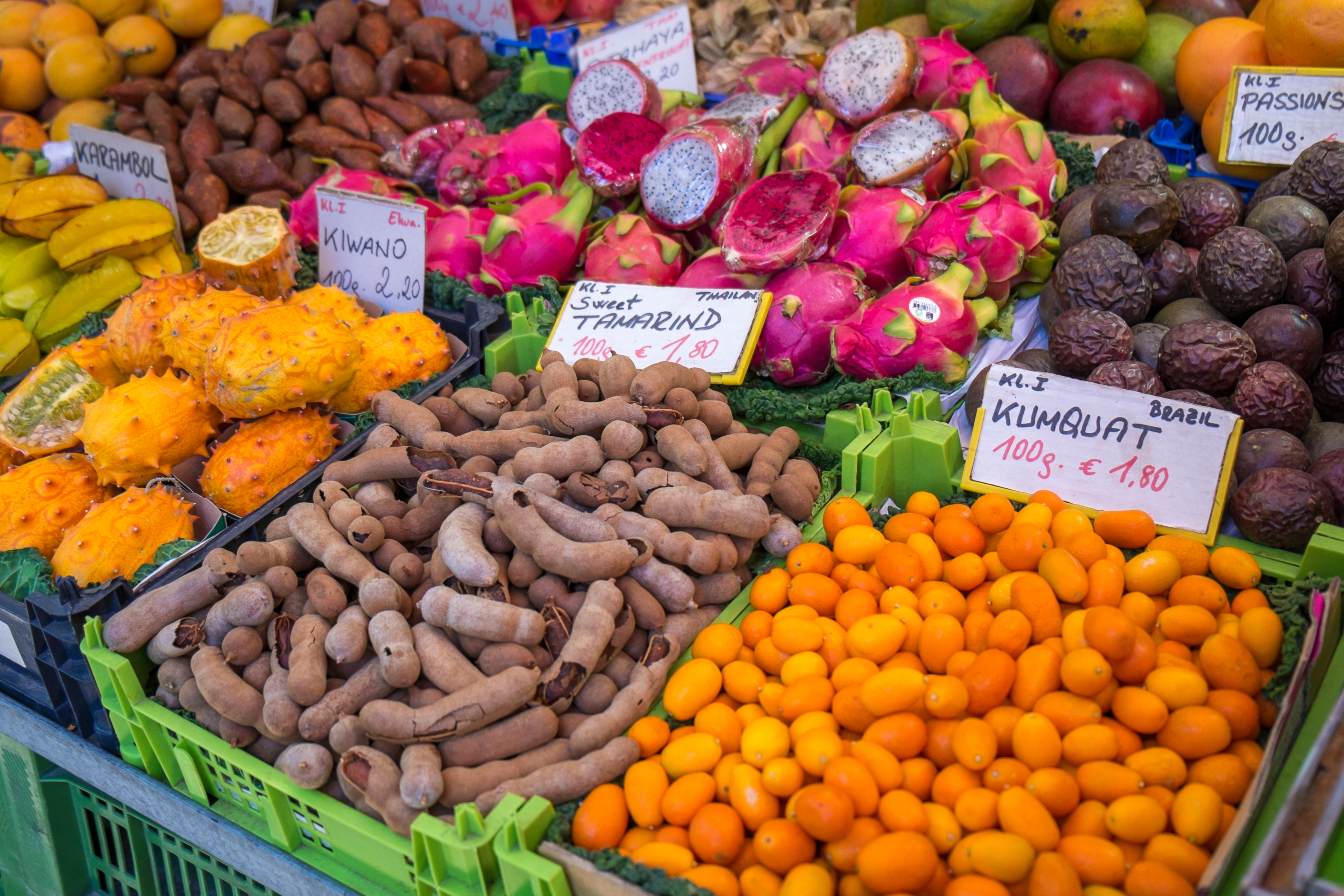 Exotic fruit at Naschmarkt in Vienna