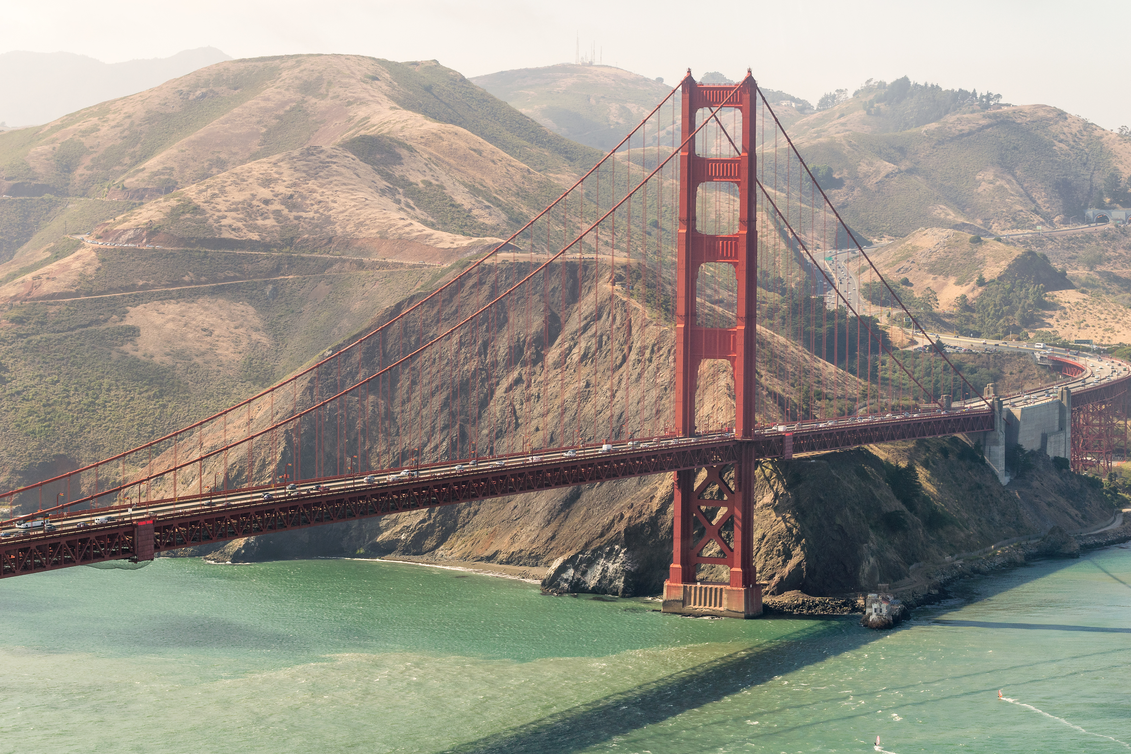 Golden Gate Bridge and Sausalito as seen from Helicopter