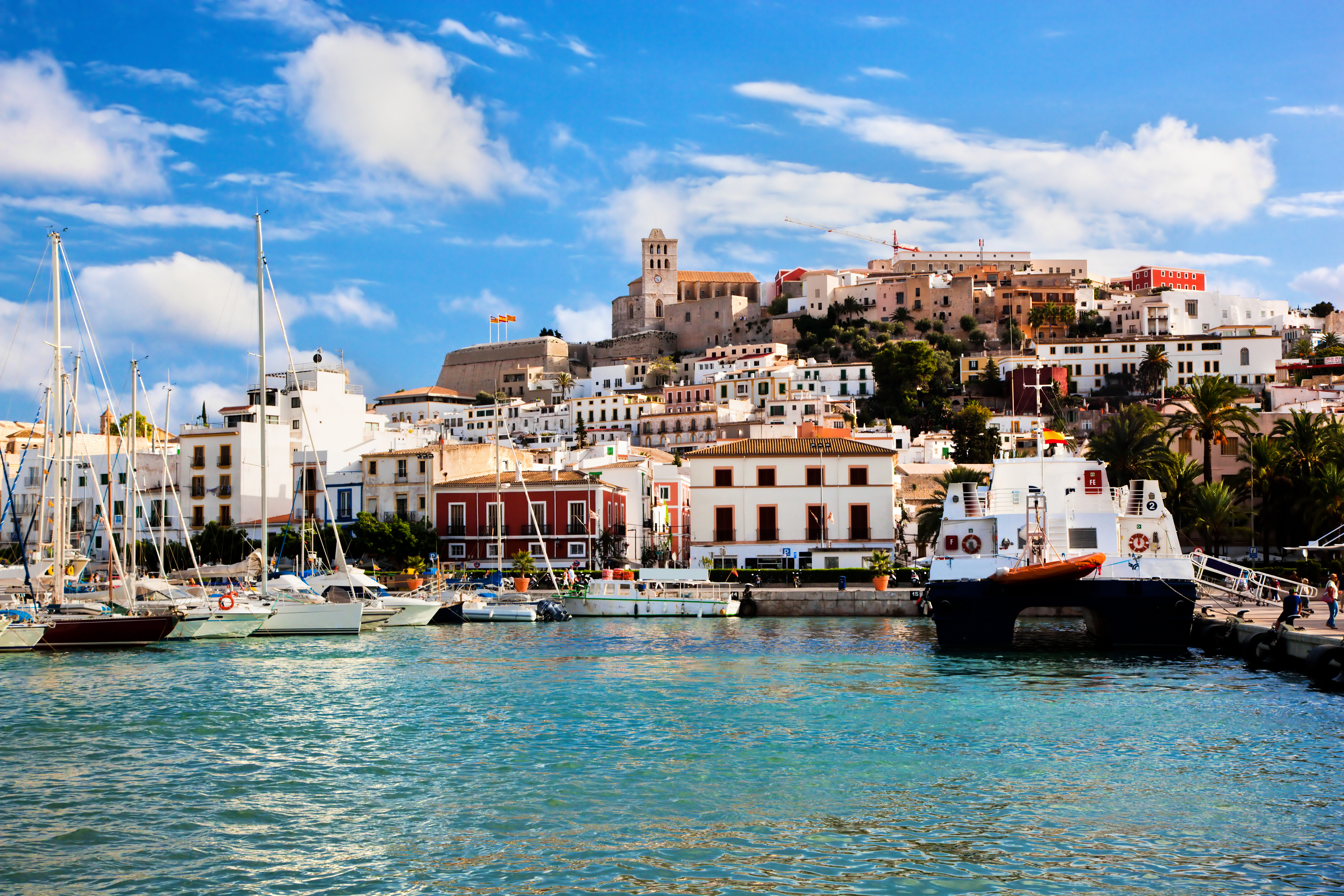 Panorama of Ibiza old city - Eivissa. Spain, Balearic islands