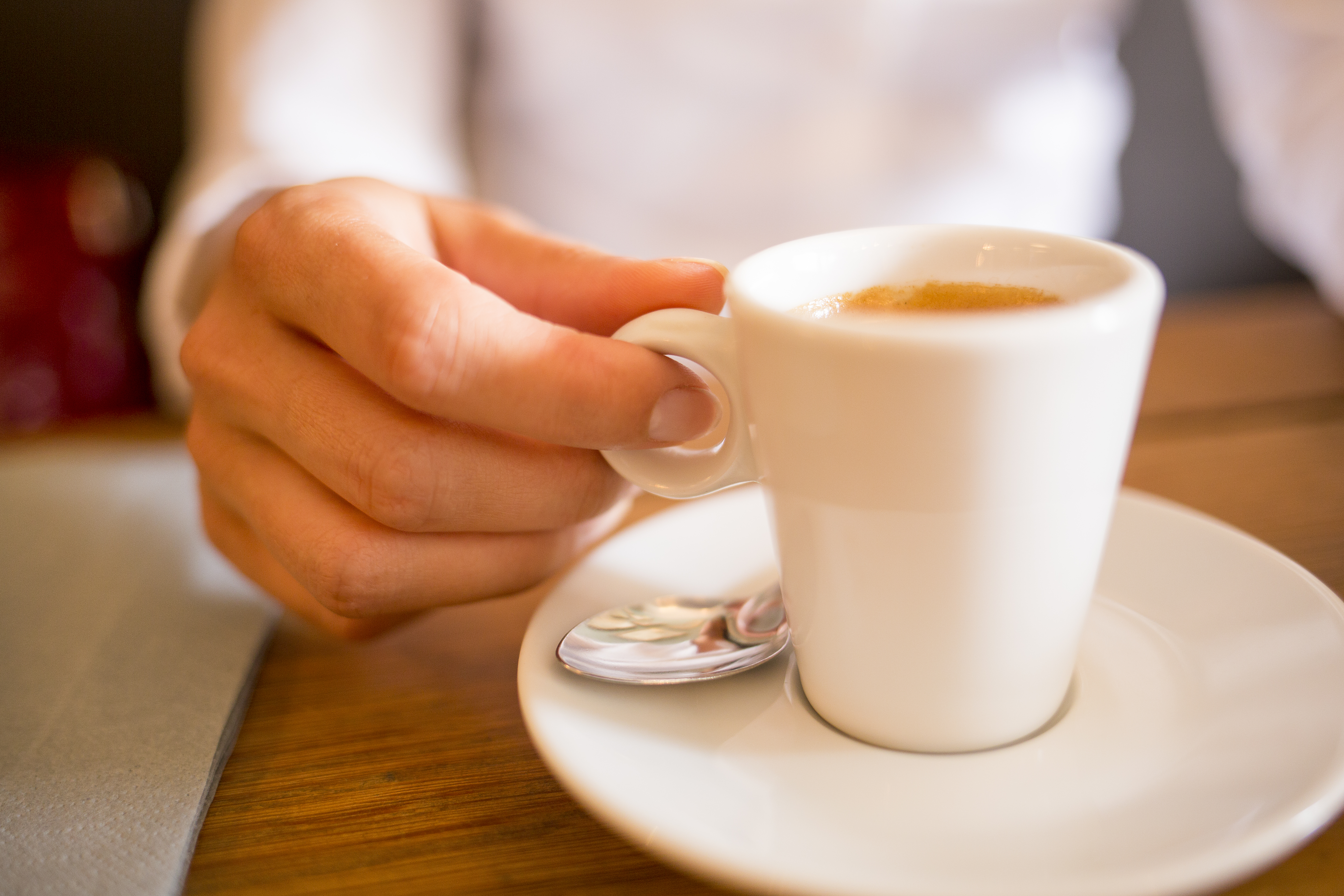 Woman drinking coffee in restaurant,cafe