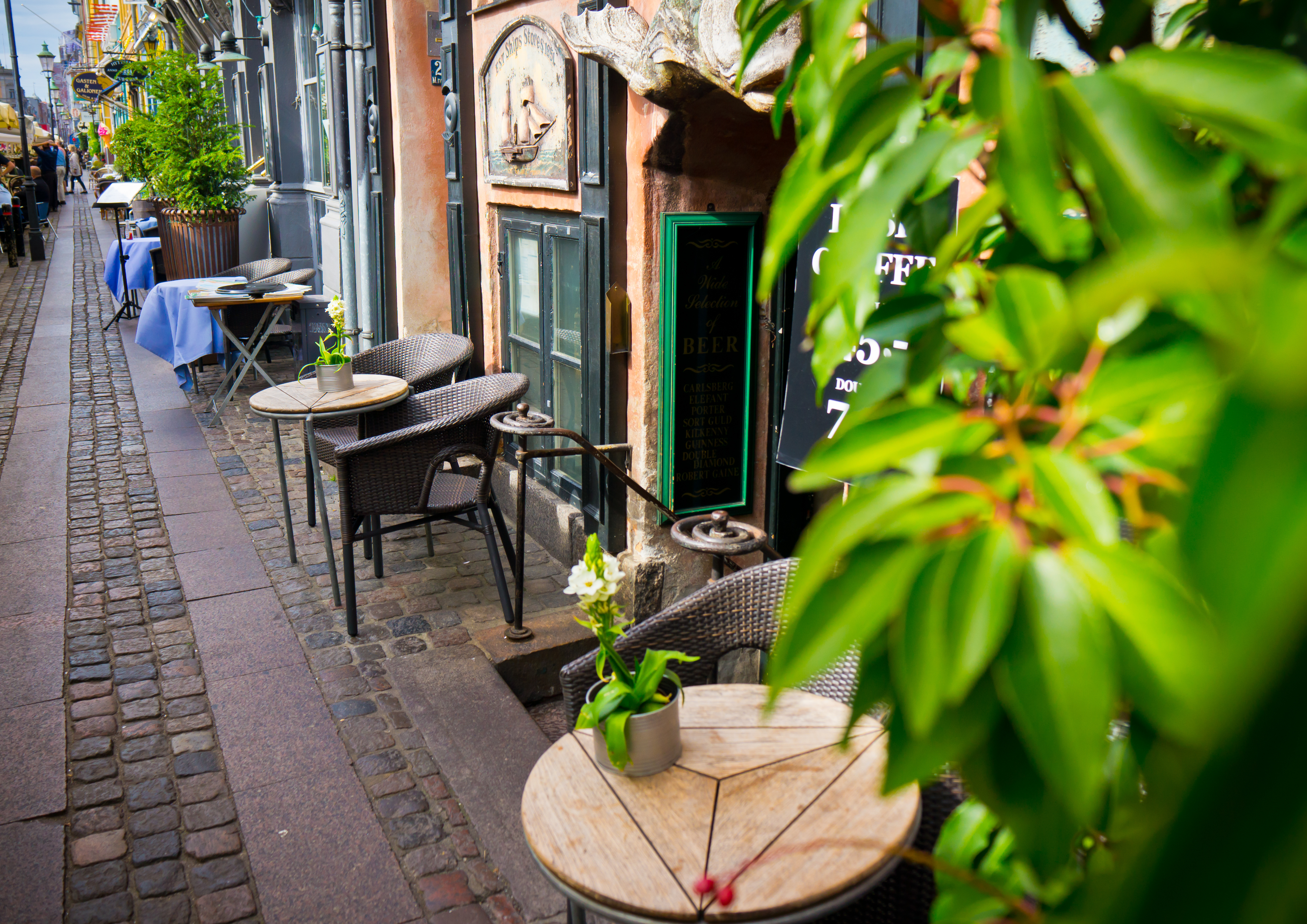 Vintage old fashioned cafe chairs in Copenhagen