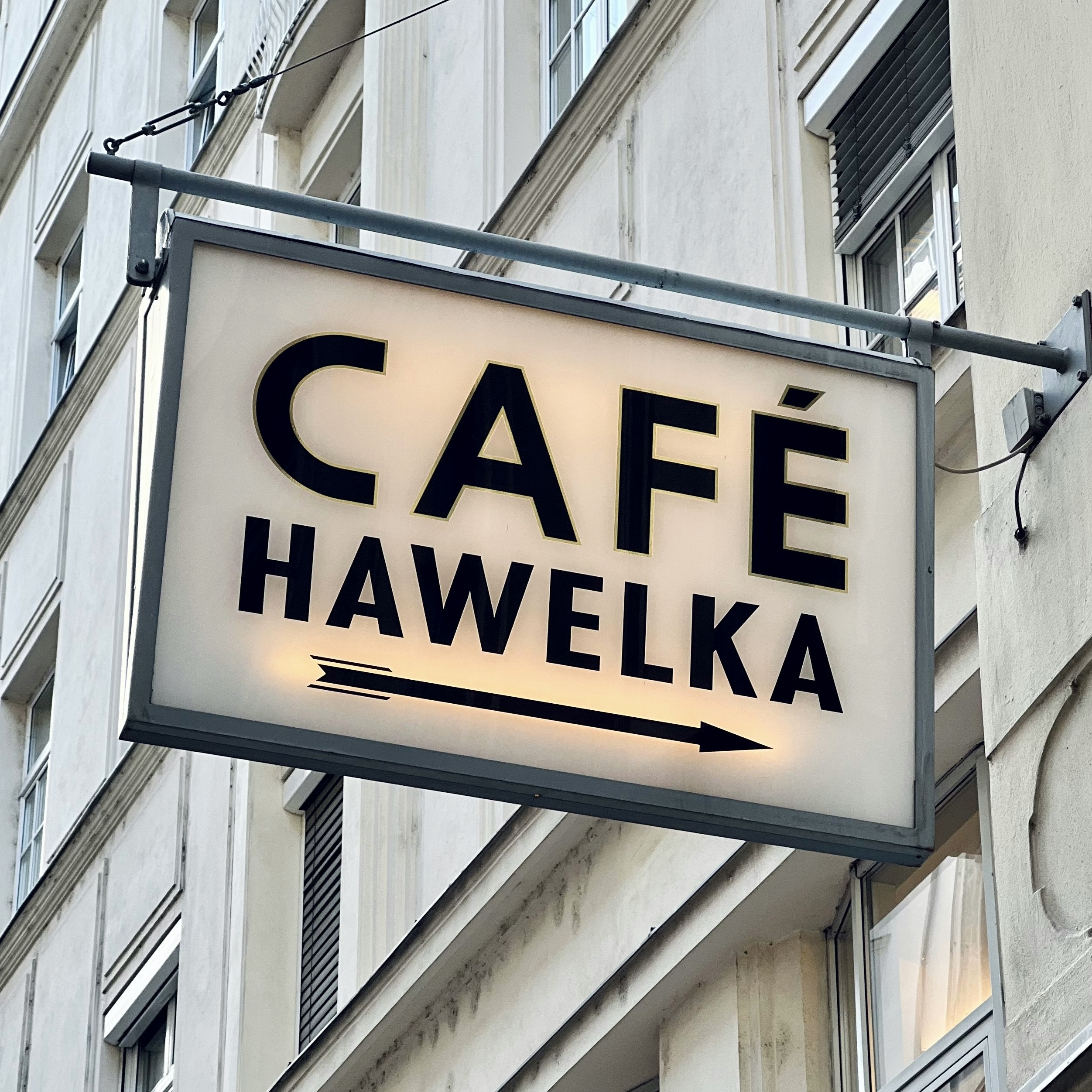Cafe Hawelka sign